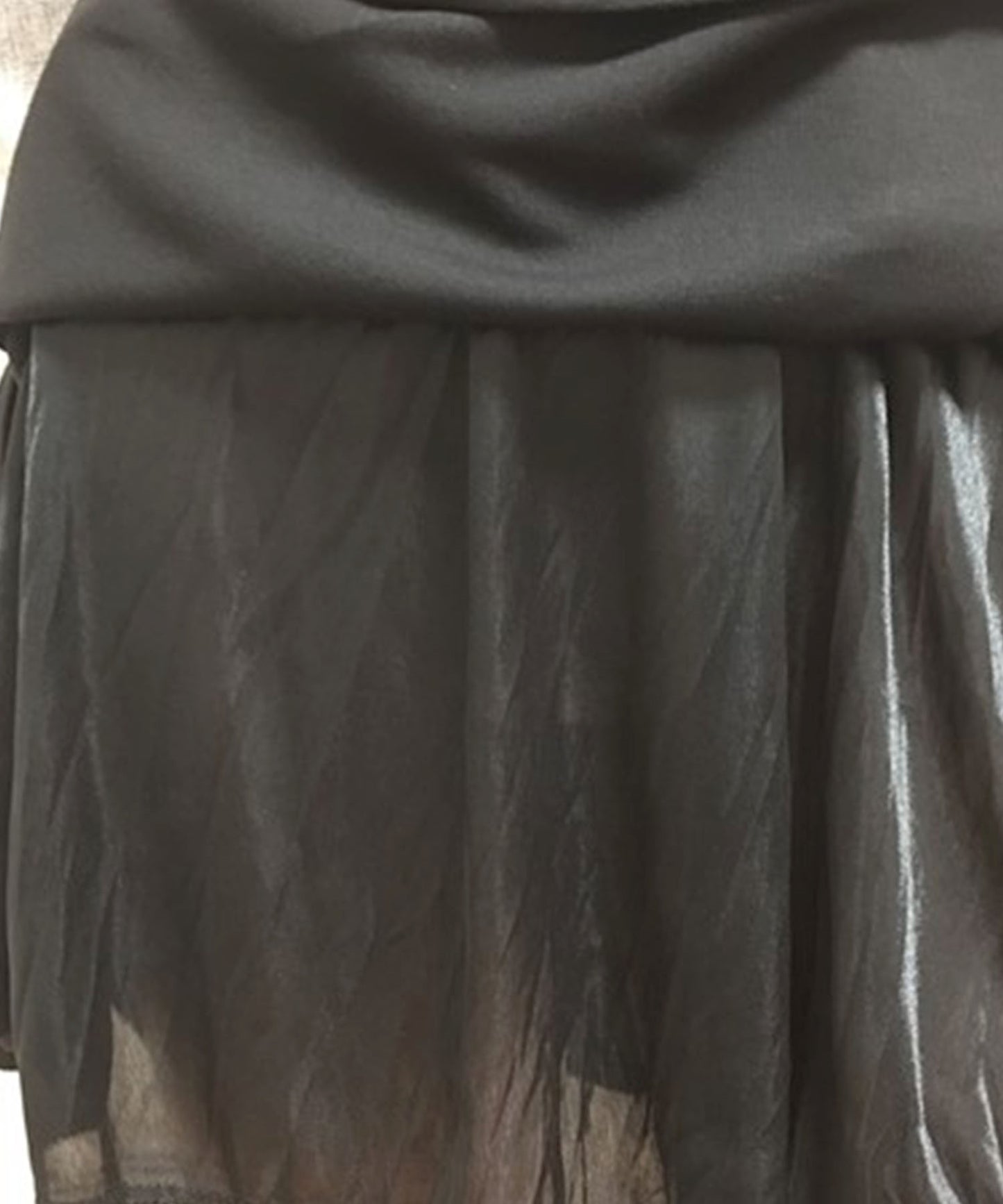 重ね着風膝丈フレアフォーマルワンピース・ドレス