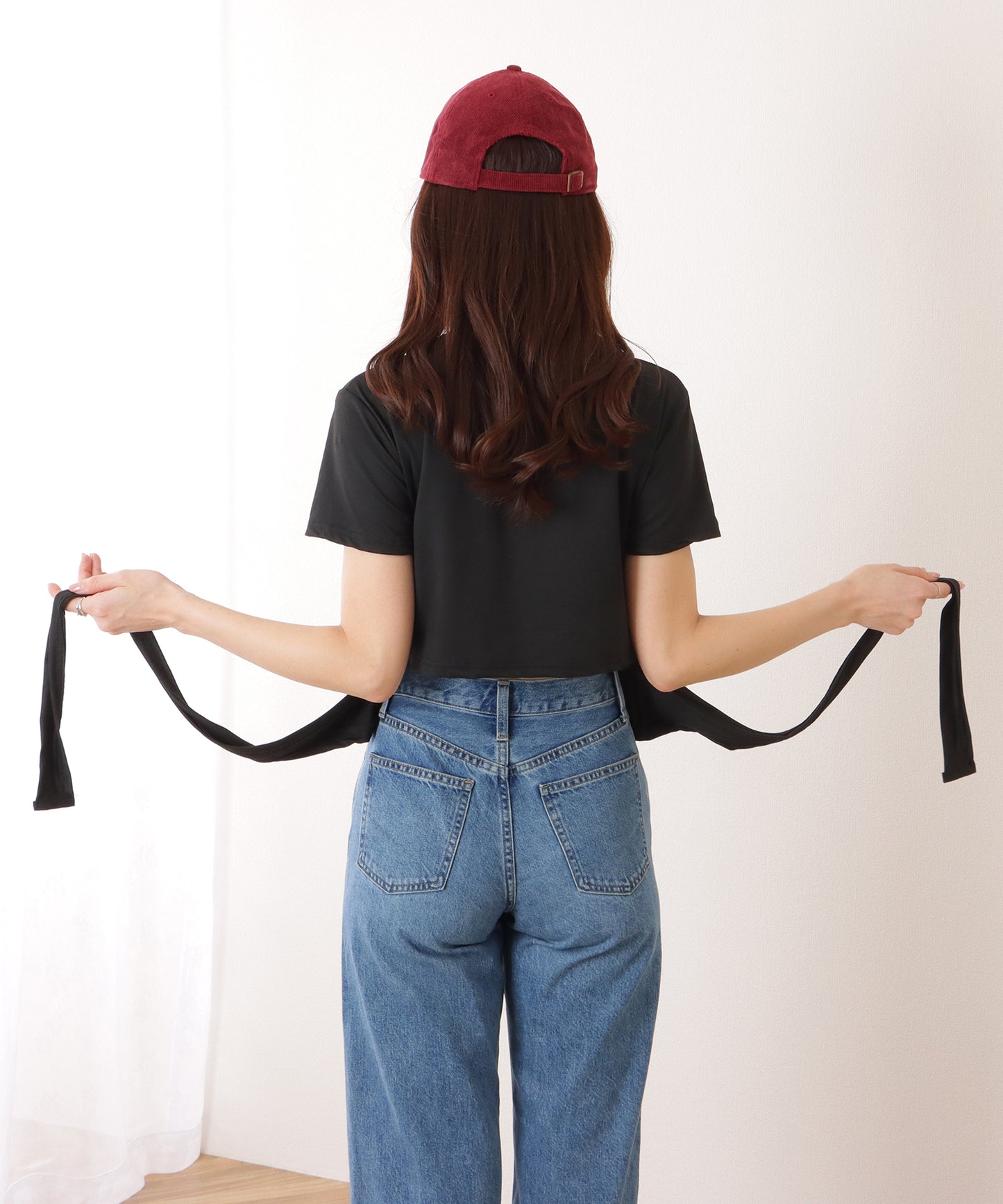 バックリボン カットアウト コンパクト 半袖 Tシャツ