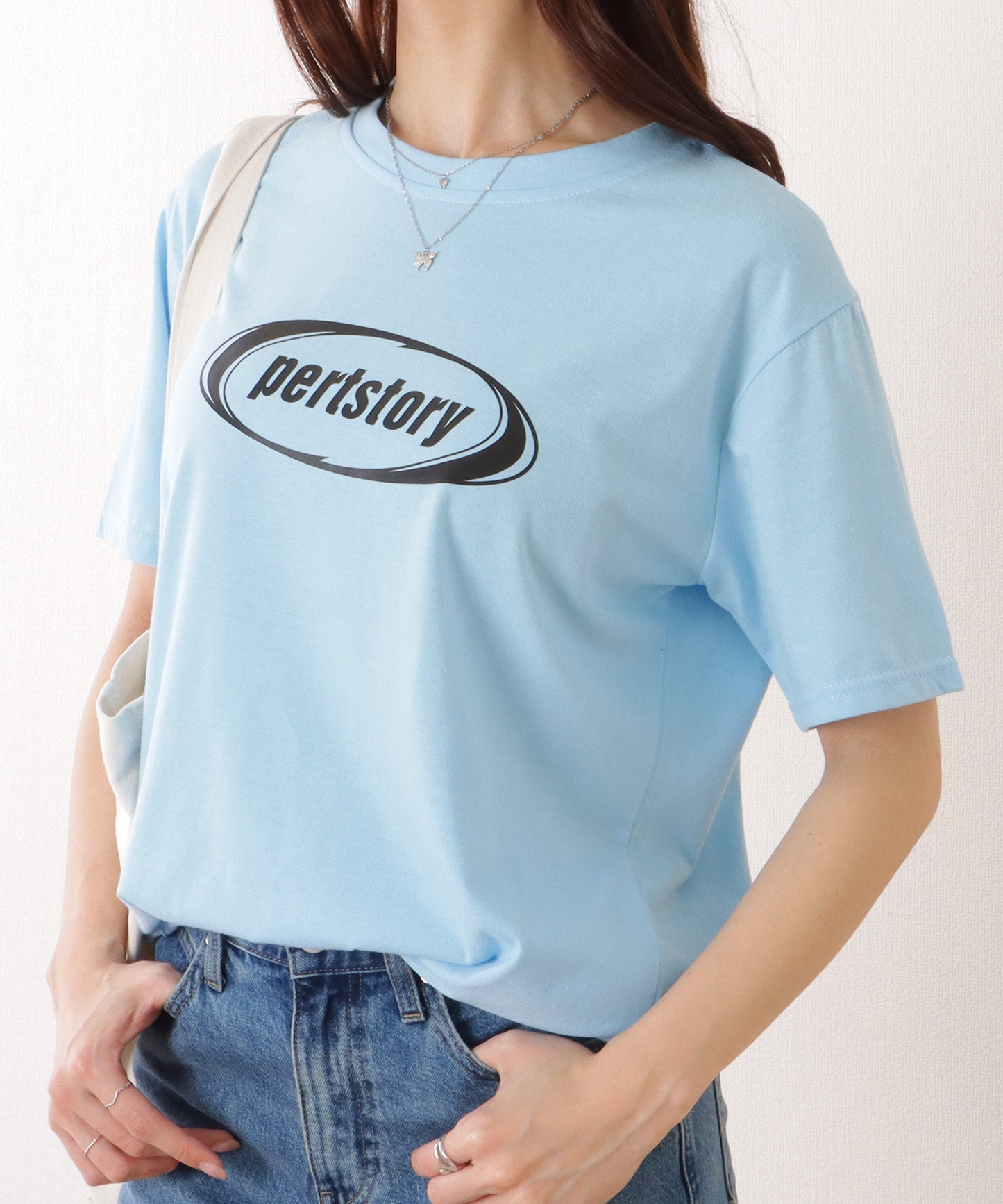 オーバーサイズ 半袖 ロゴ プリントTシャツ