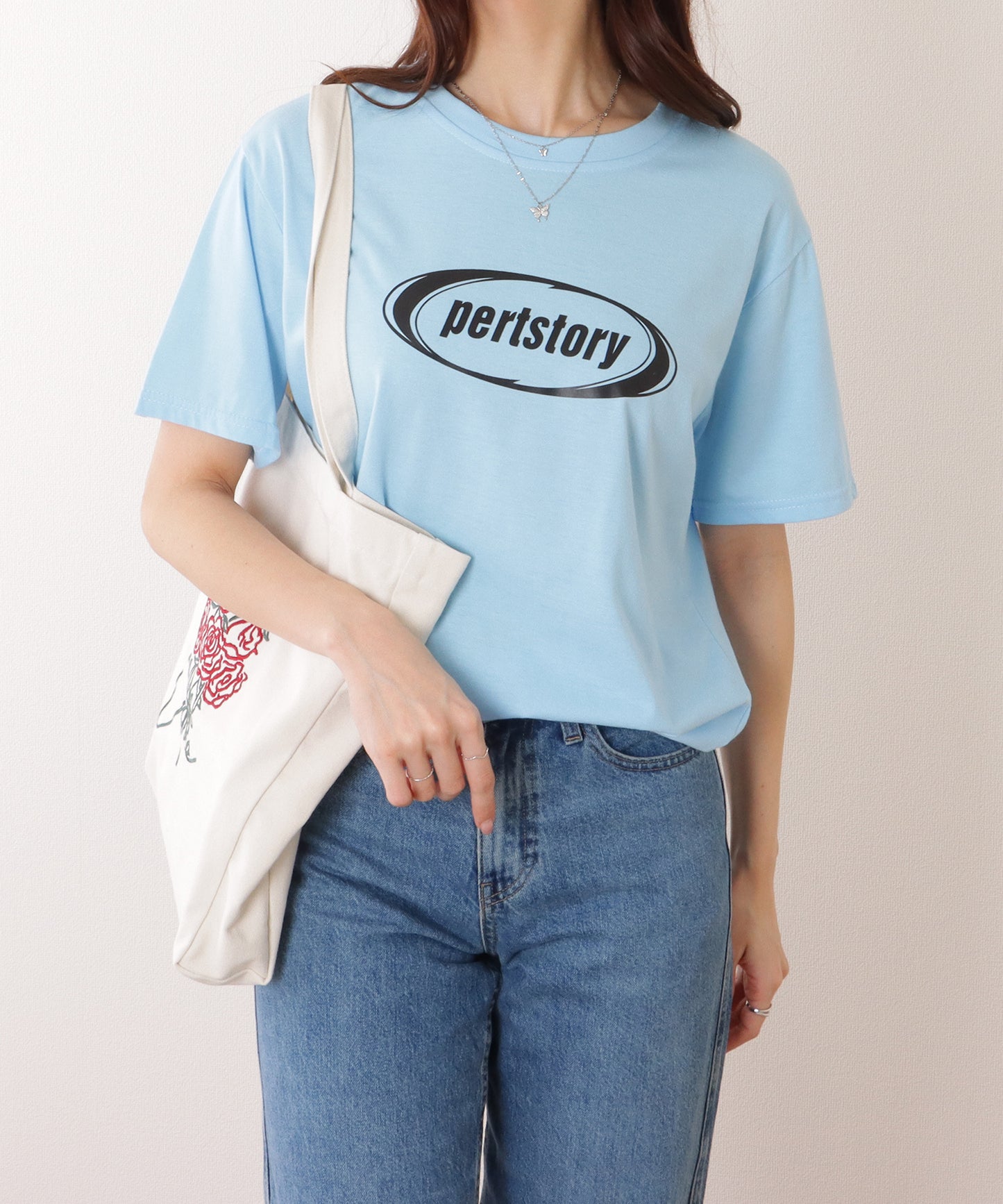 オーバーサイズ 半袖 ロゴ プリントTシャツ