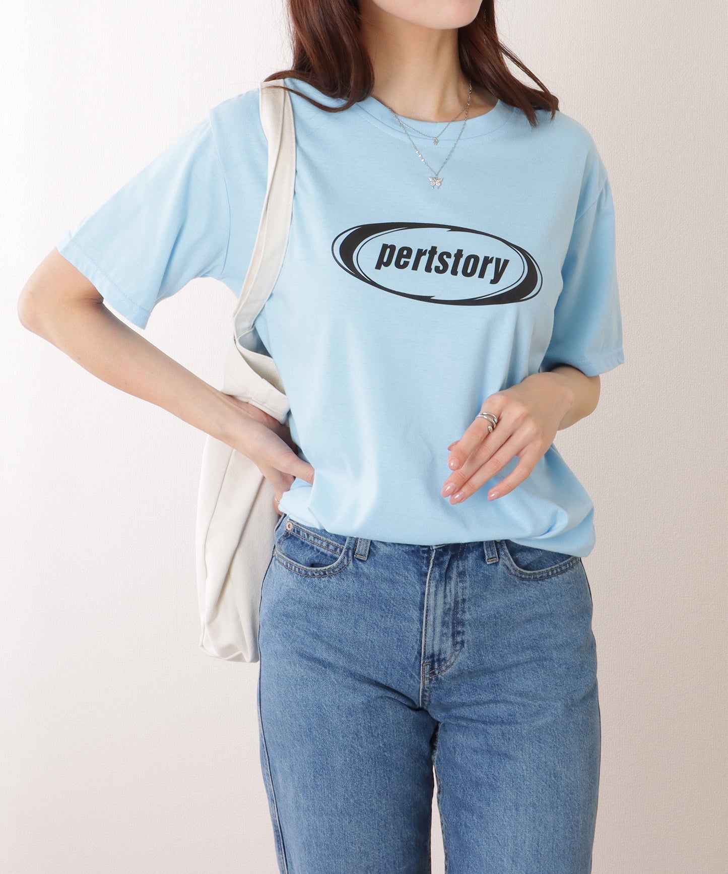 オーバーサイズ 半袖 ロゴ プリントTシャツ