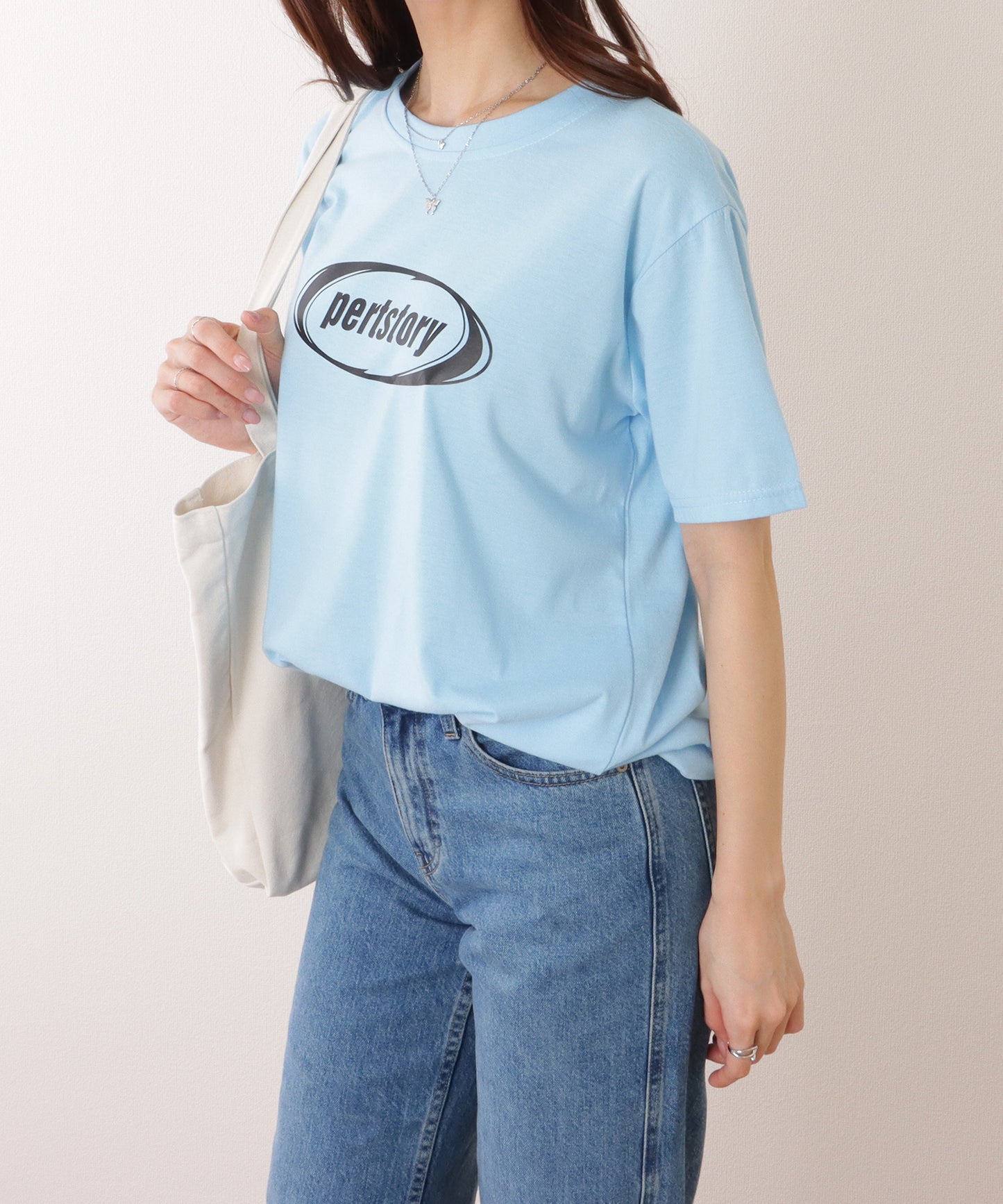 オーバーサイズ 半袖 ロゴ プリントTシャツ