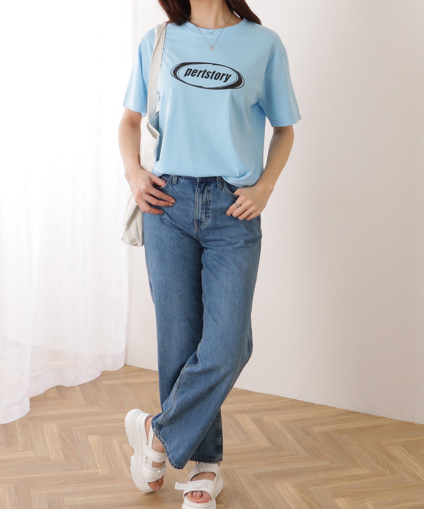 オーバーサイズ 半袖 ロゴ プリントTシャツ