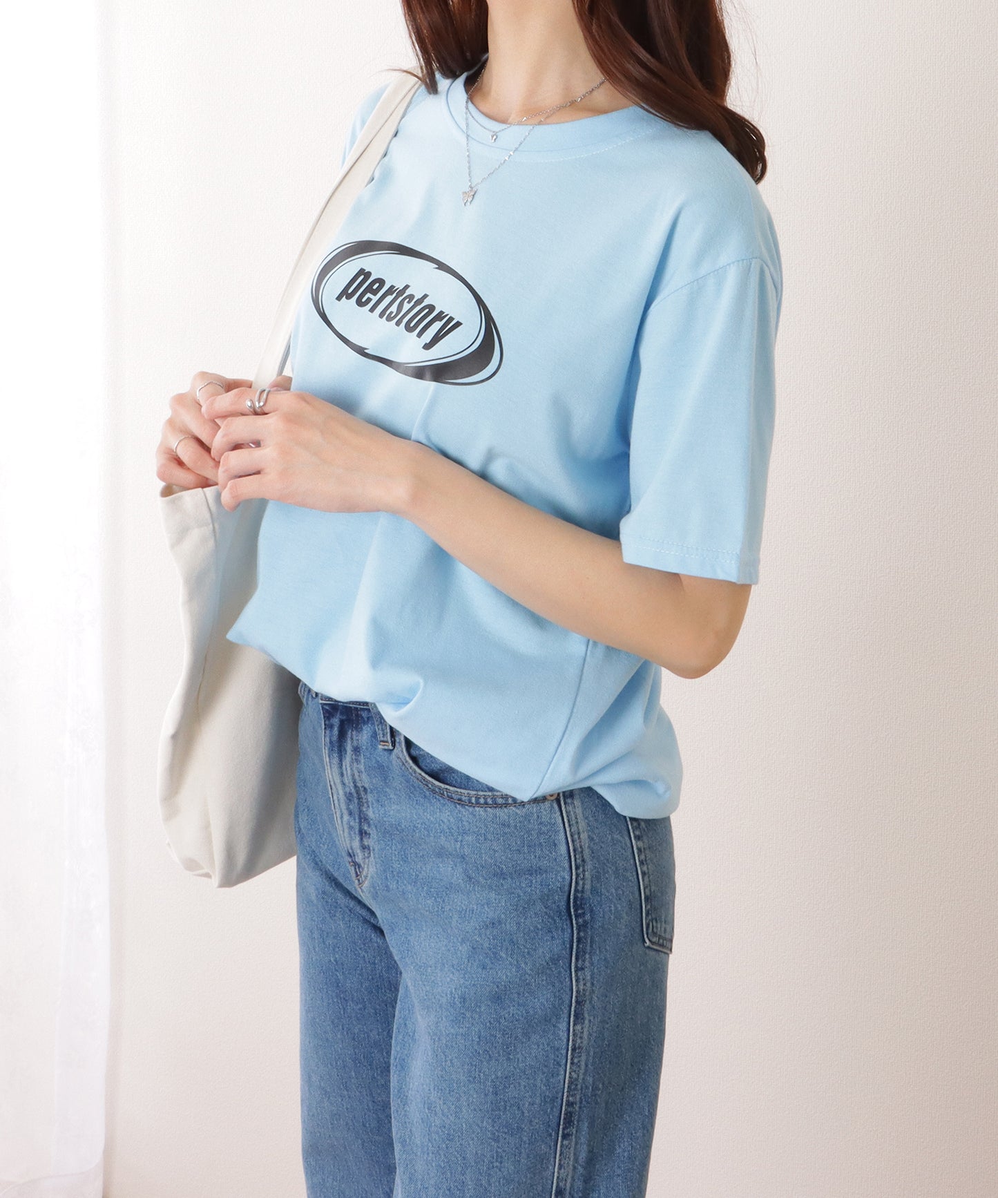 オーバーサイズ 半袖 ロゴ プリントTシャツ