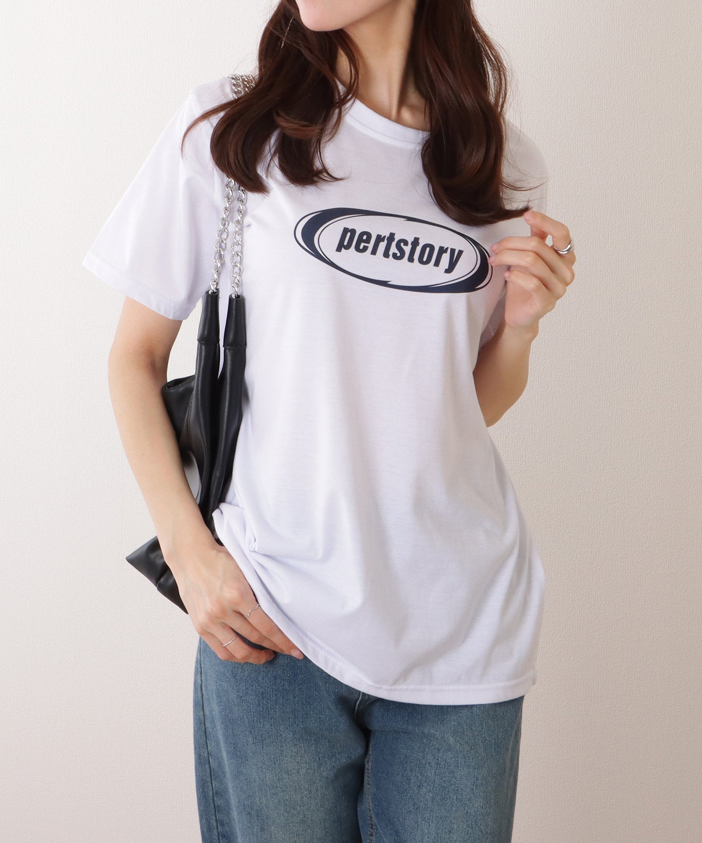 オーバーサイズ 半袖 ロゴ プリントTシャツ