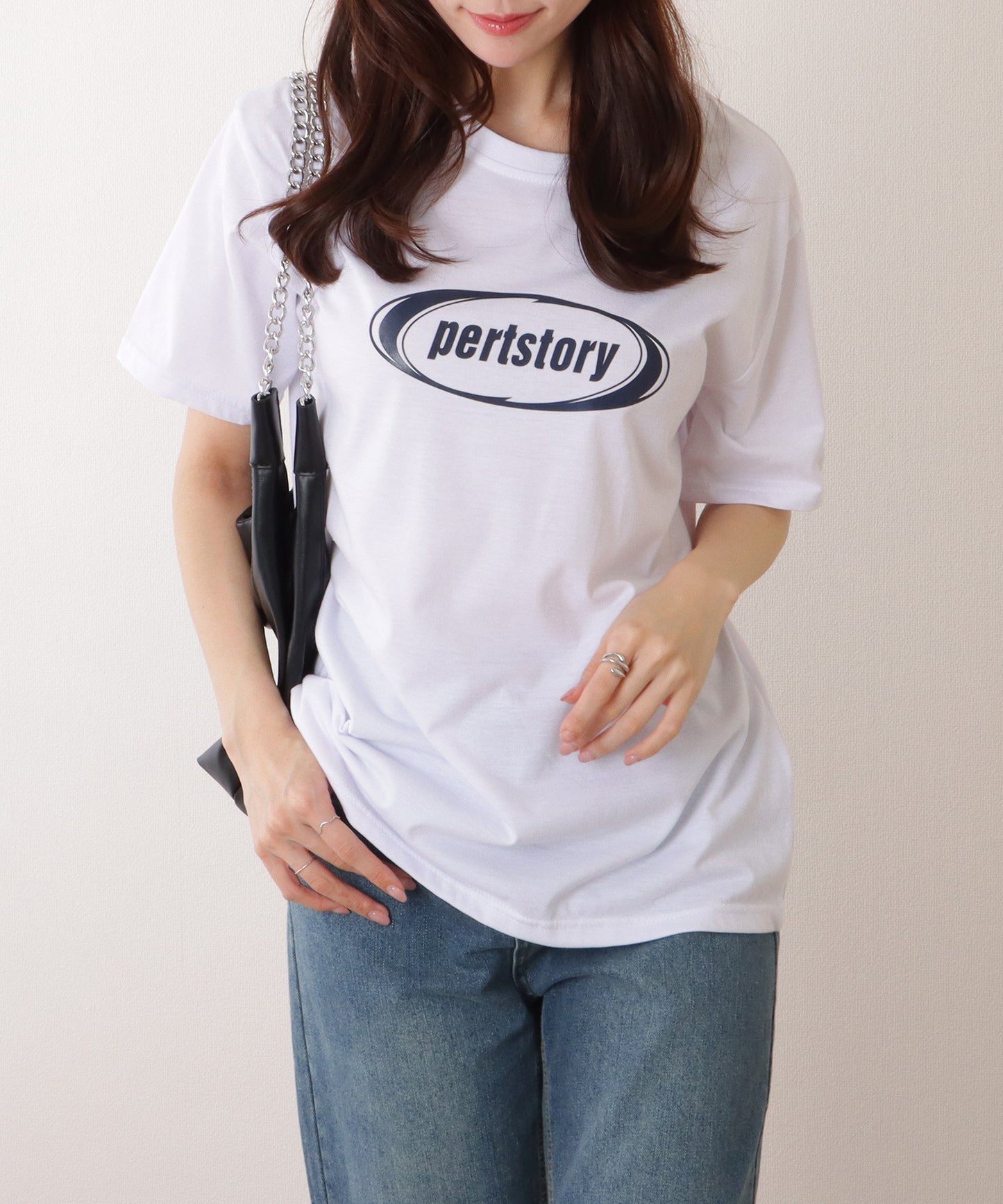 オーバーサイズ 半袖 ロゴ プリントTシャツ