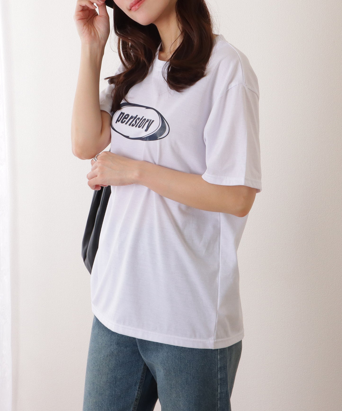 オーバーサイズ 半袖 ロゴ プリントTシャツ