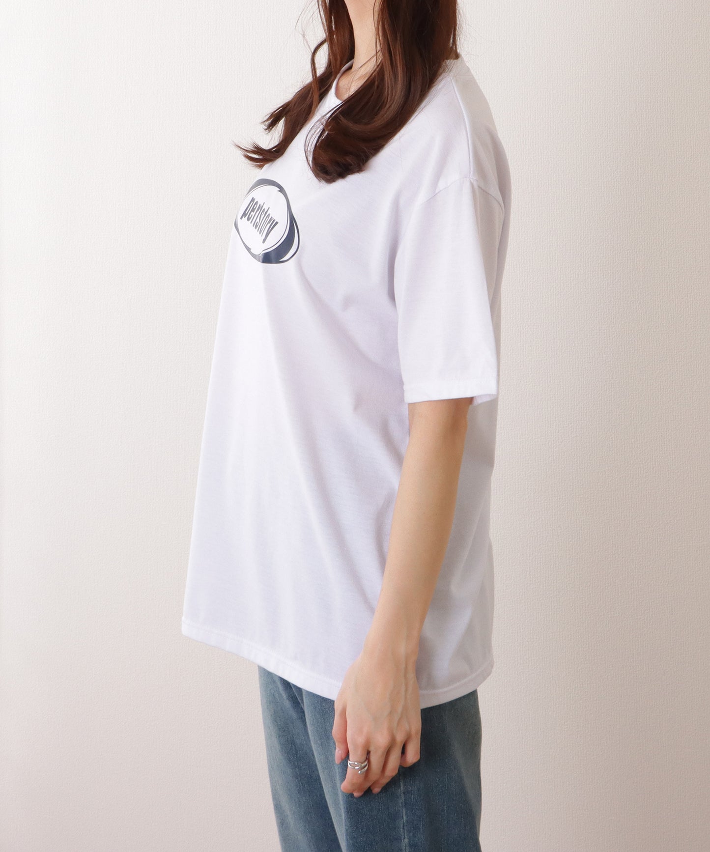 オーバーサイズ 半袖 ロゴ プリントTシャツ