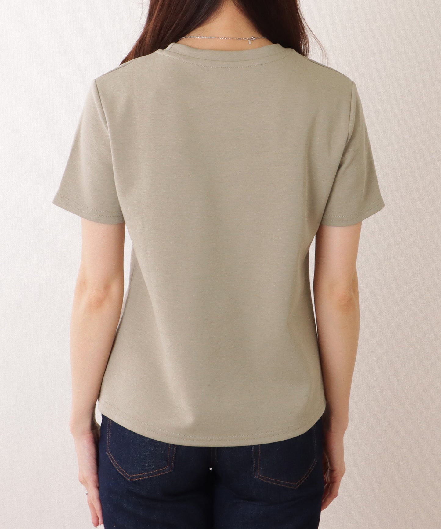 ラウンドネック ワンポイント ベーシック 半袖 Tシャツ