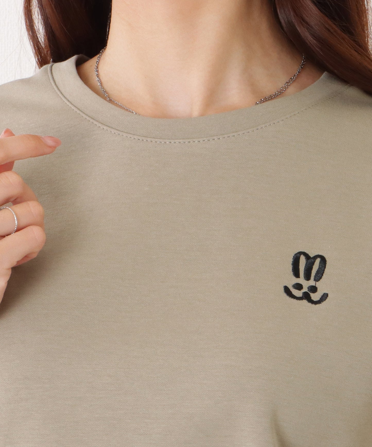 ラウンドネック ワンポイント ベーシック 半袖 Tシャツ