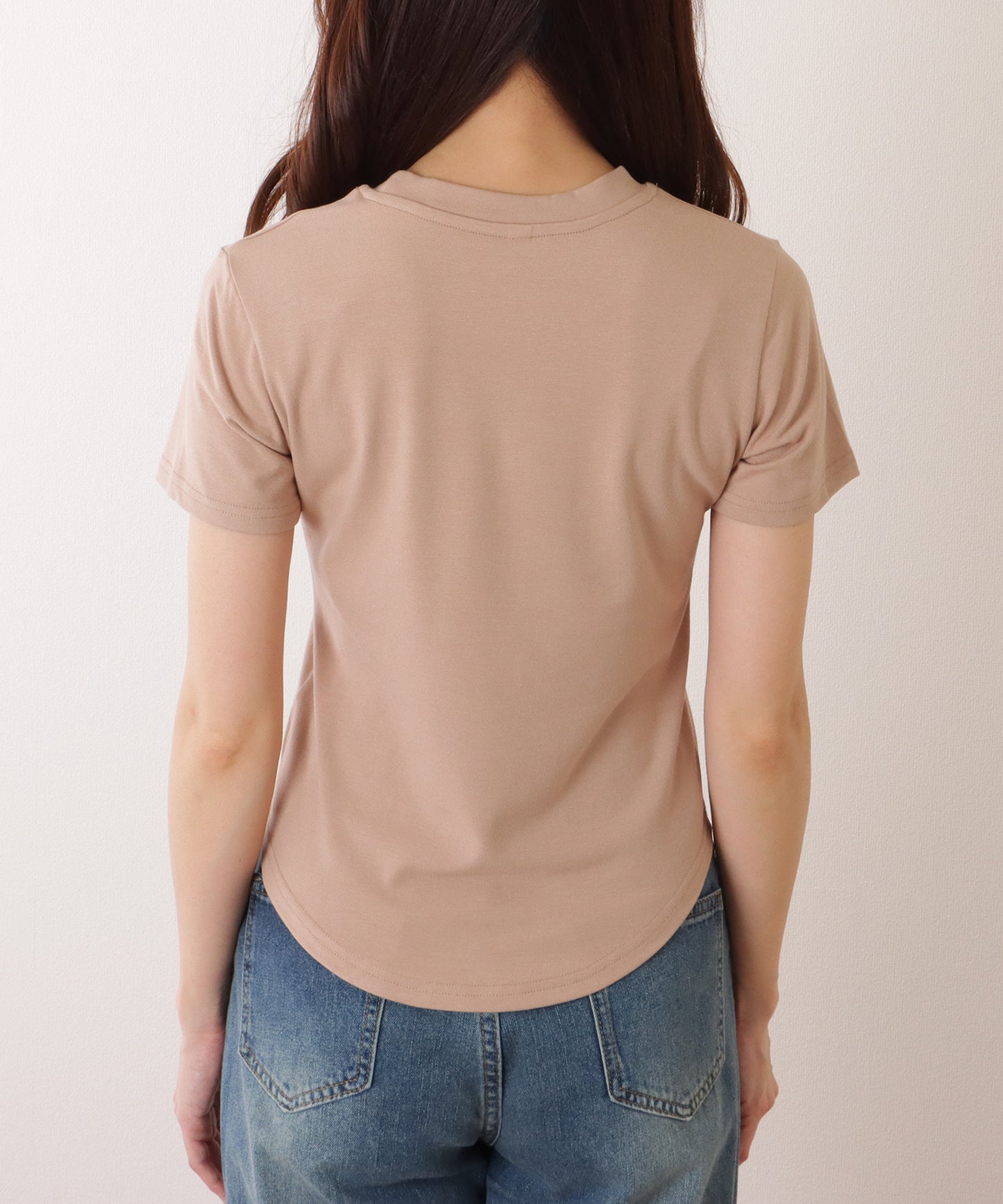 ラウンドネック パイピング コンパクト 半袖 Tシャツ
