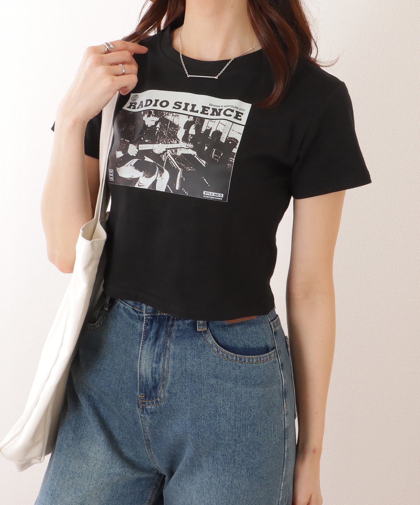 クルーネック コンパクト グラフィック 半袖 Tシャツ