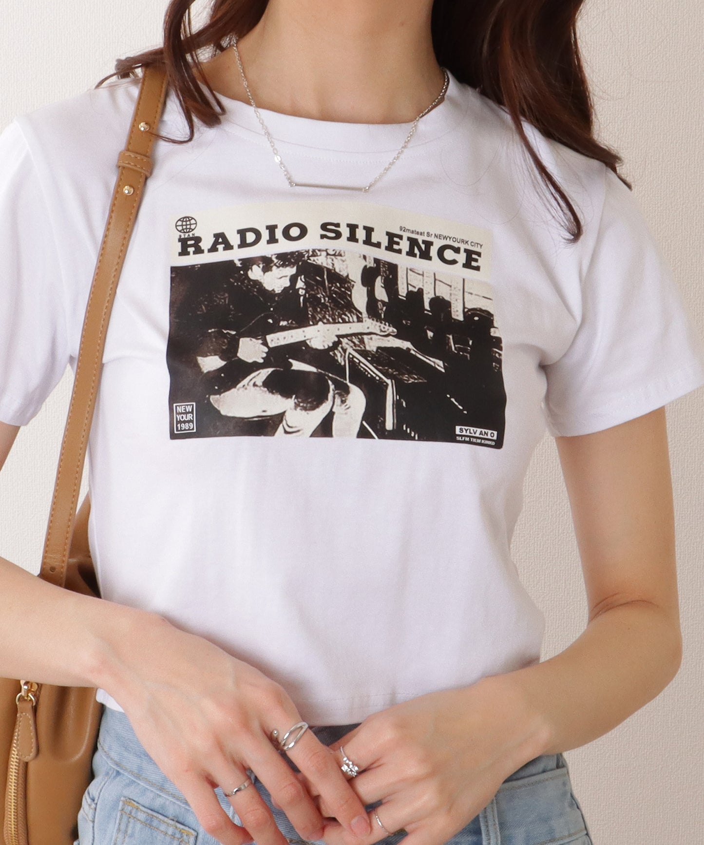 クルーネック コンパクト グラフィック 半袖 Tシャツ