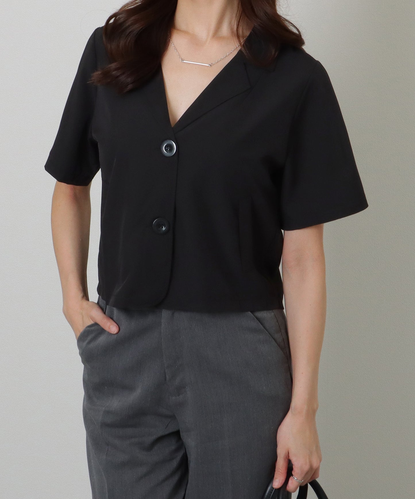 半袖 テーラード ショート コンパクト ジャケット