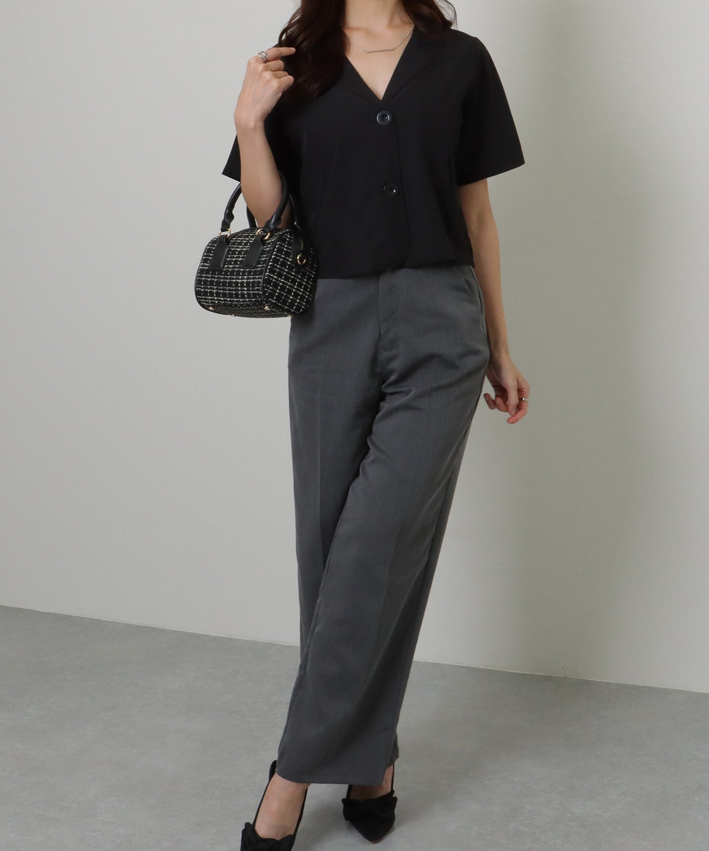 半袖 テーラード ショート コンパクト ジャケット