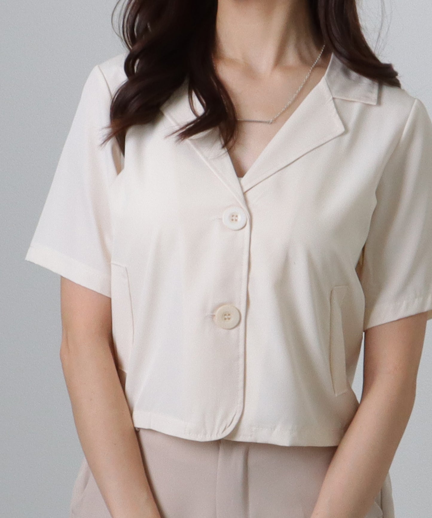 半袖 テーラード ショート コンパクト ジャケット