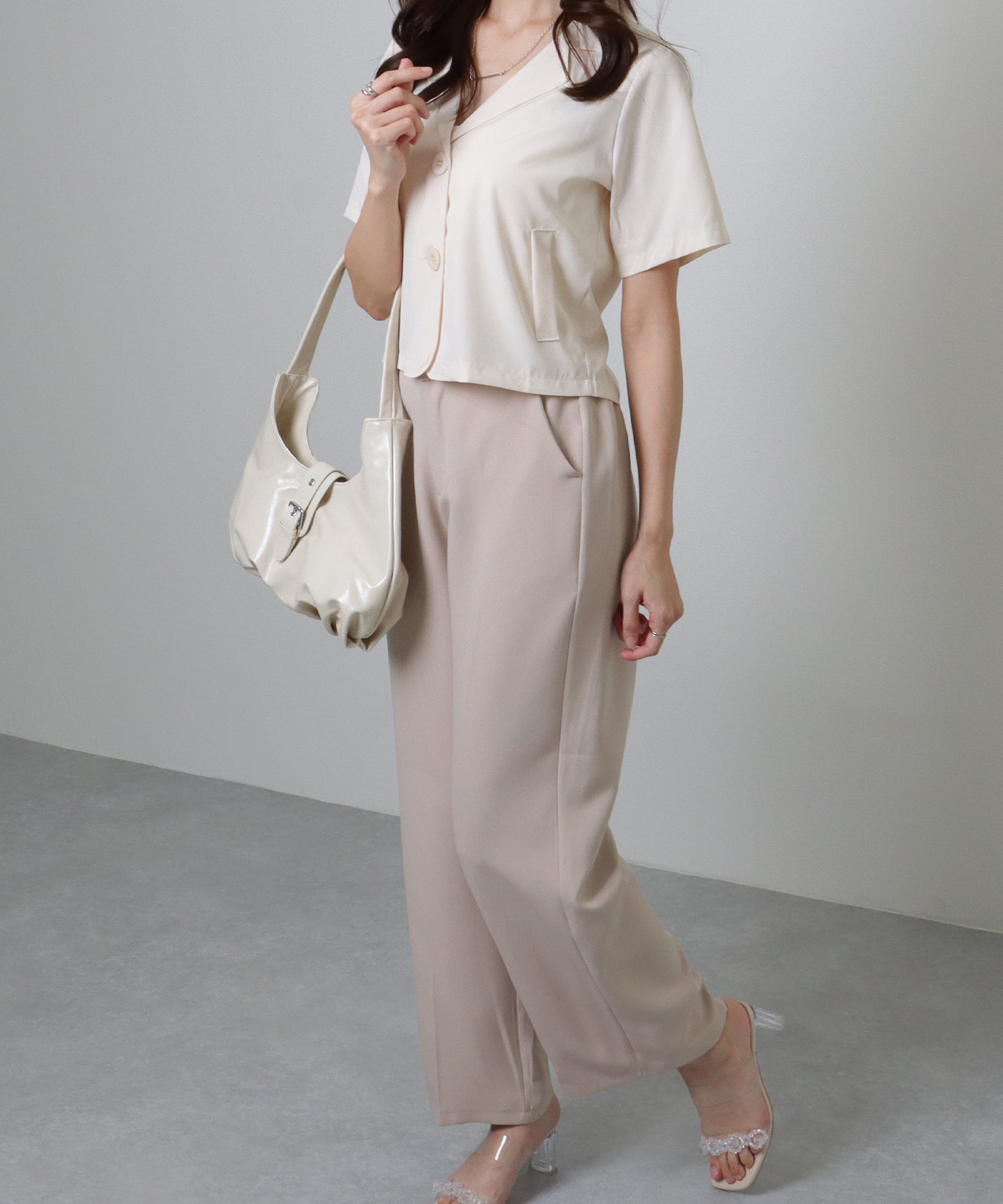 半袖 テーラード ショート コンパクト ジャケット