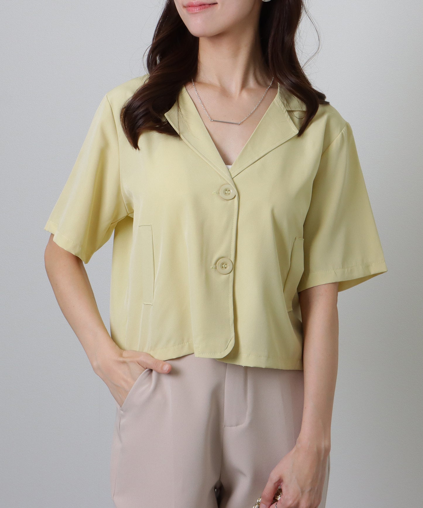 半袖 テーラード ショート コンパクト ジャケット