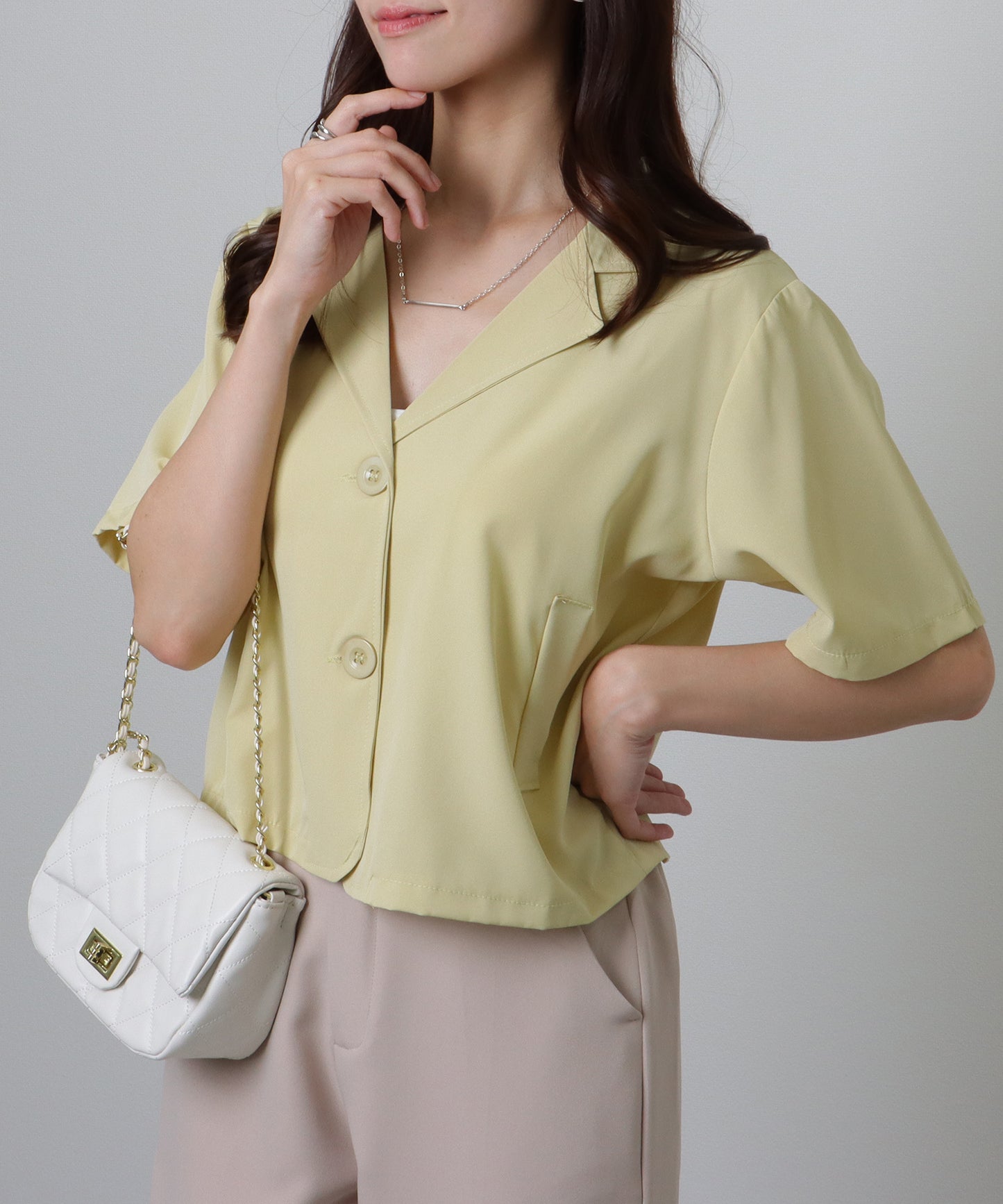 半袖 テーラード ショート コンパクト ジャケット