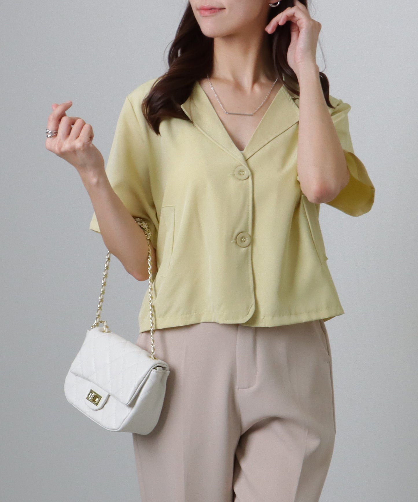 半袖 テーラード ショート コンパクト ジャケット