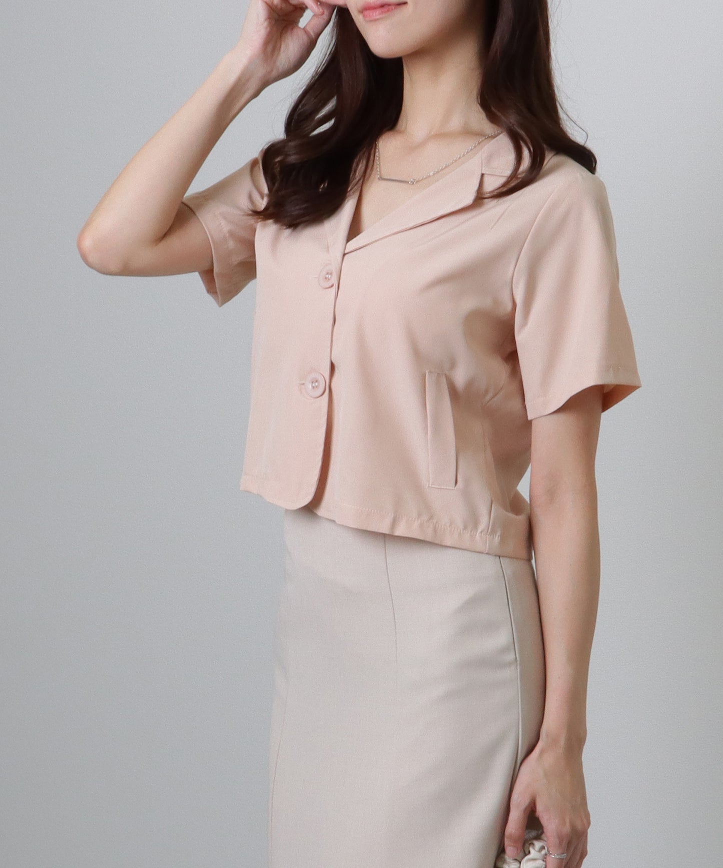 半袖 テーラード ショート コンパクト ジャケット