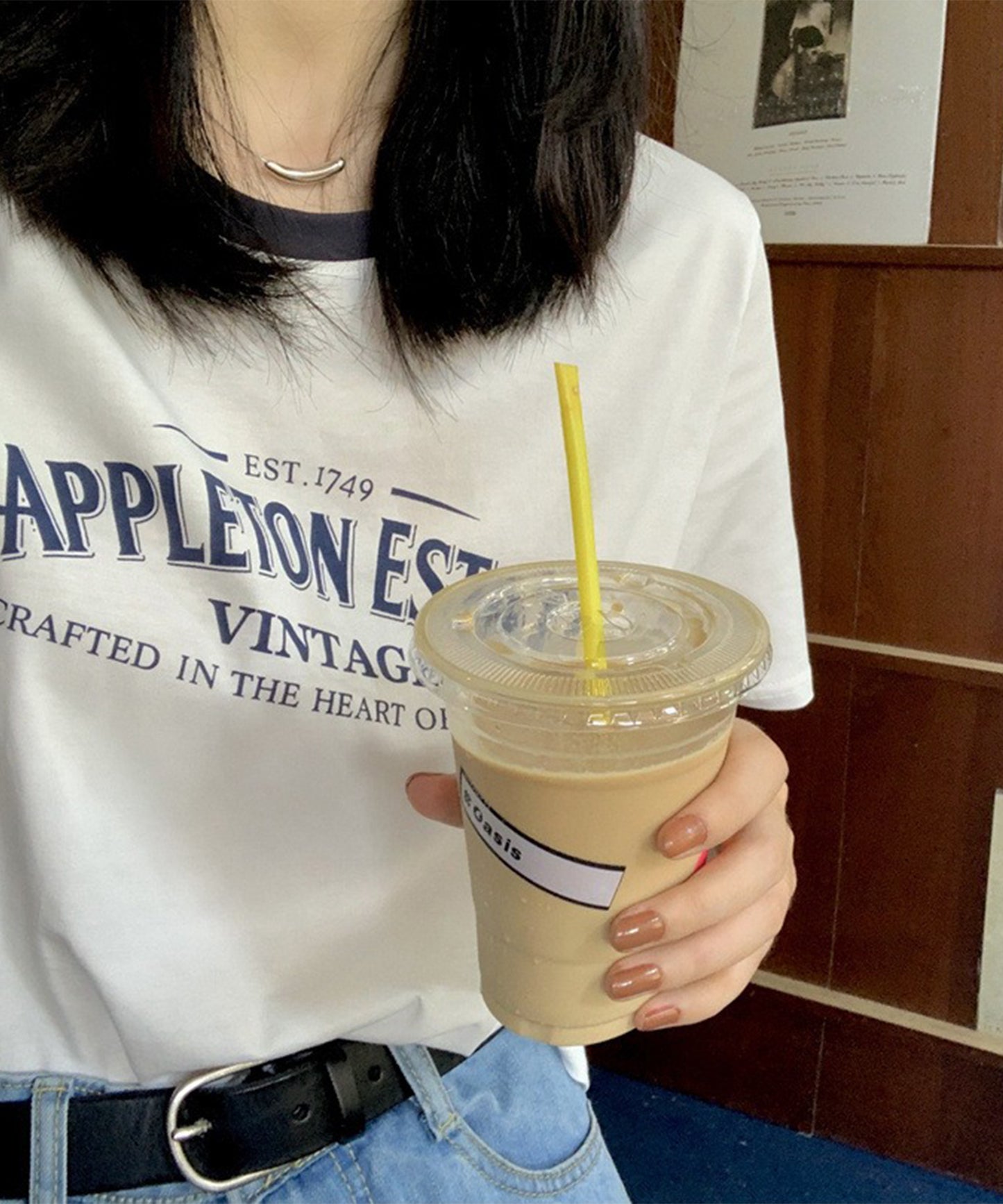 配色 ロゴプリント クルーネック 半袖 Tシャツ