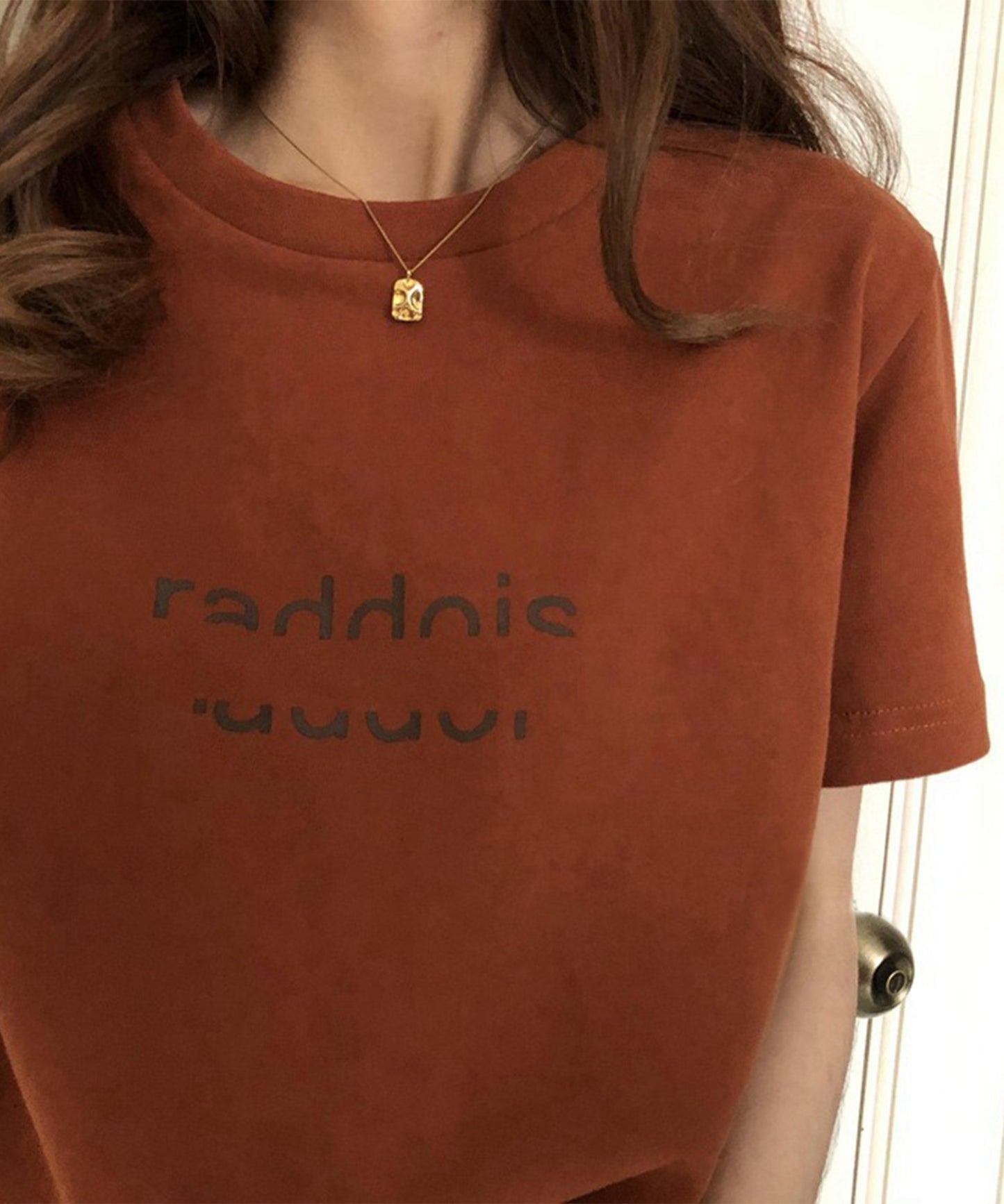 配色 ロゴプリント クルーネック 半袖 Tシャツ