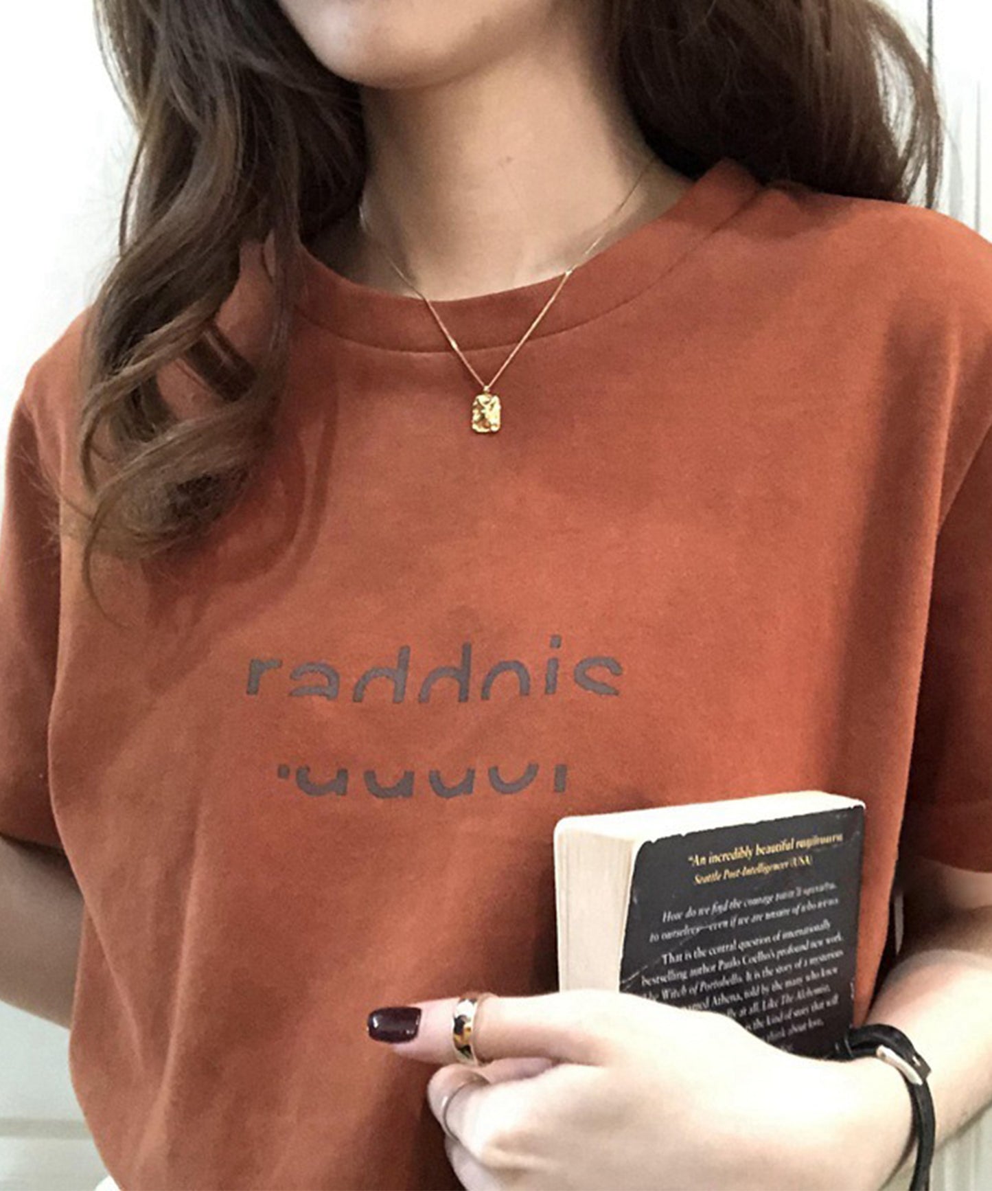 配色 ロゴプリント クルーネック 半袖 Tシャツ