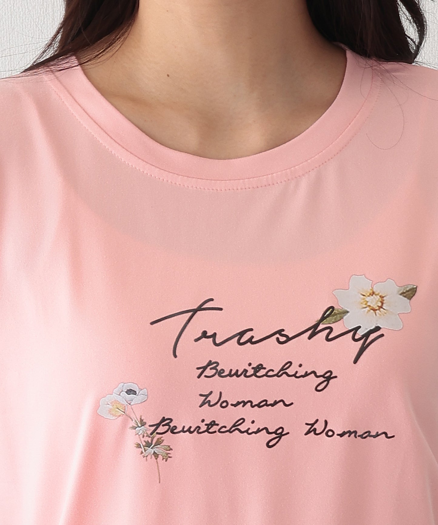 ロゴ フラワー プリント 半袖 Tシャツ