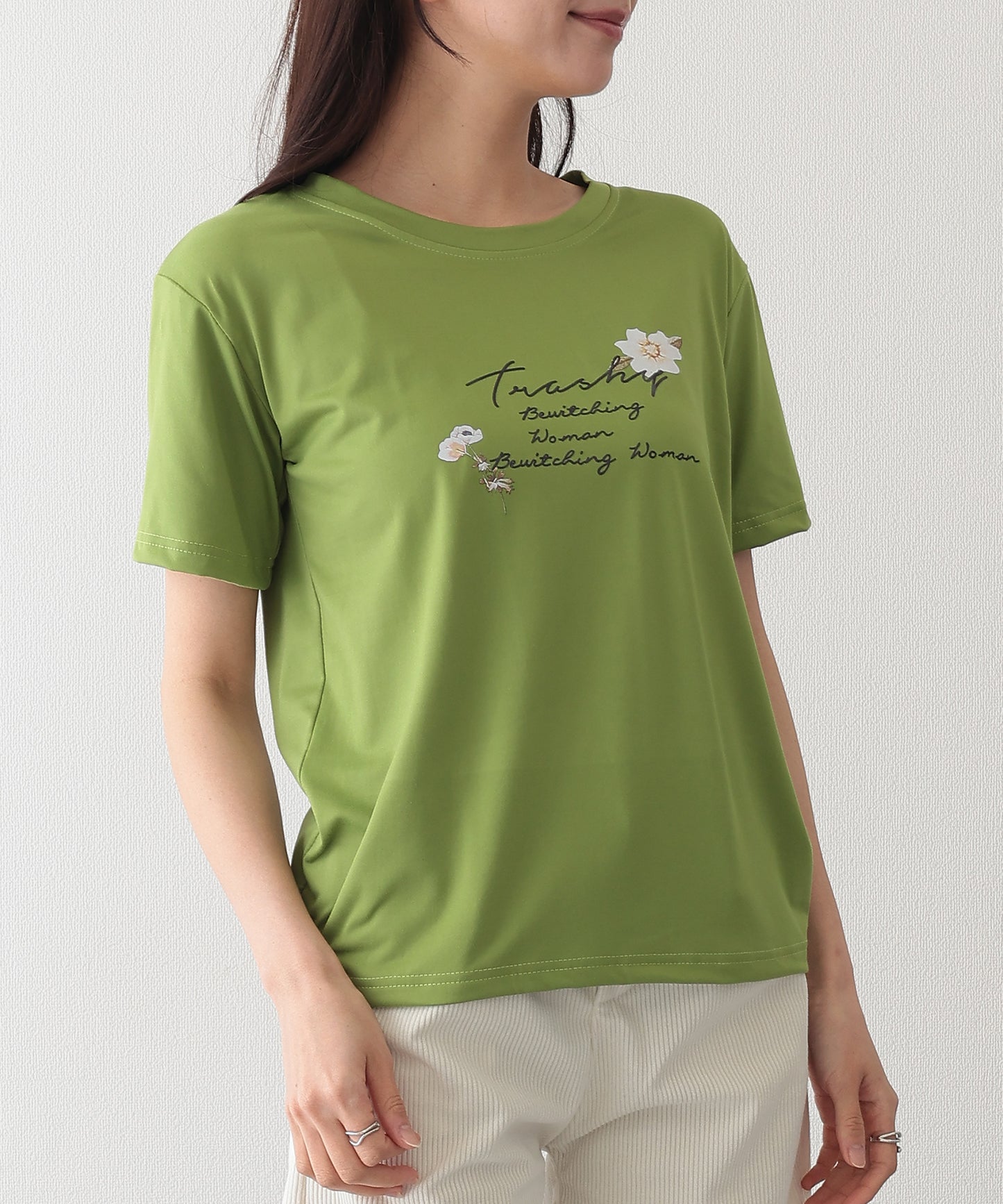 ロゴ フラワー プリント 半袖 Tシャツ