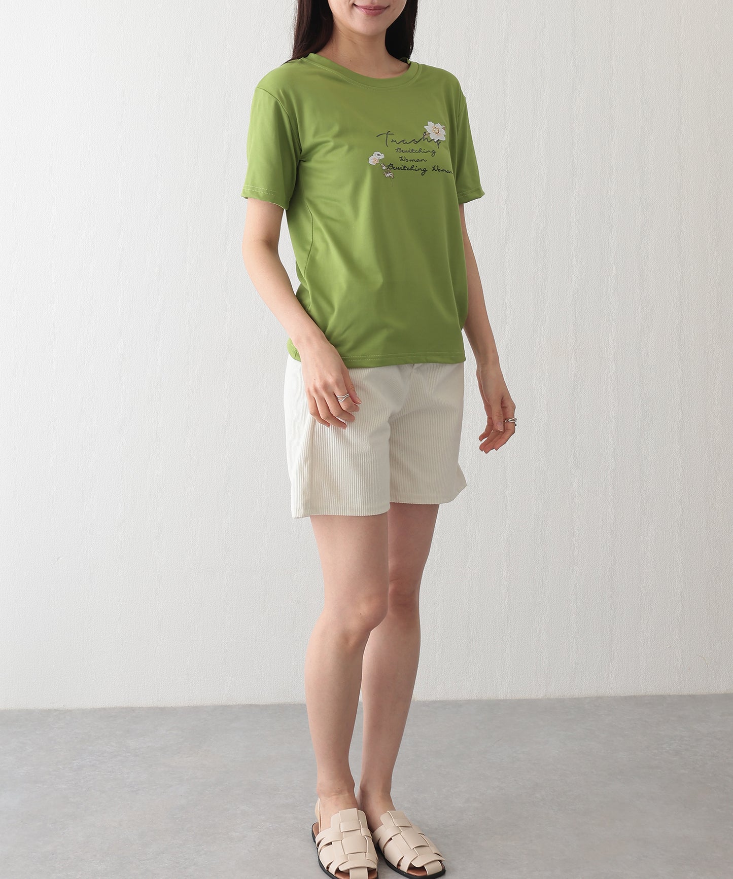 ロゴ フラワー プリント 半袖 Tシャツ