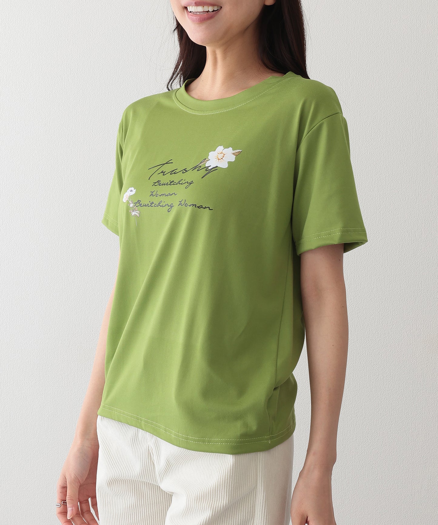 ロゴ フラワー プリント 半袖 Tシャツ