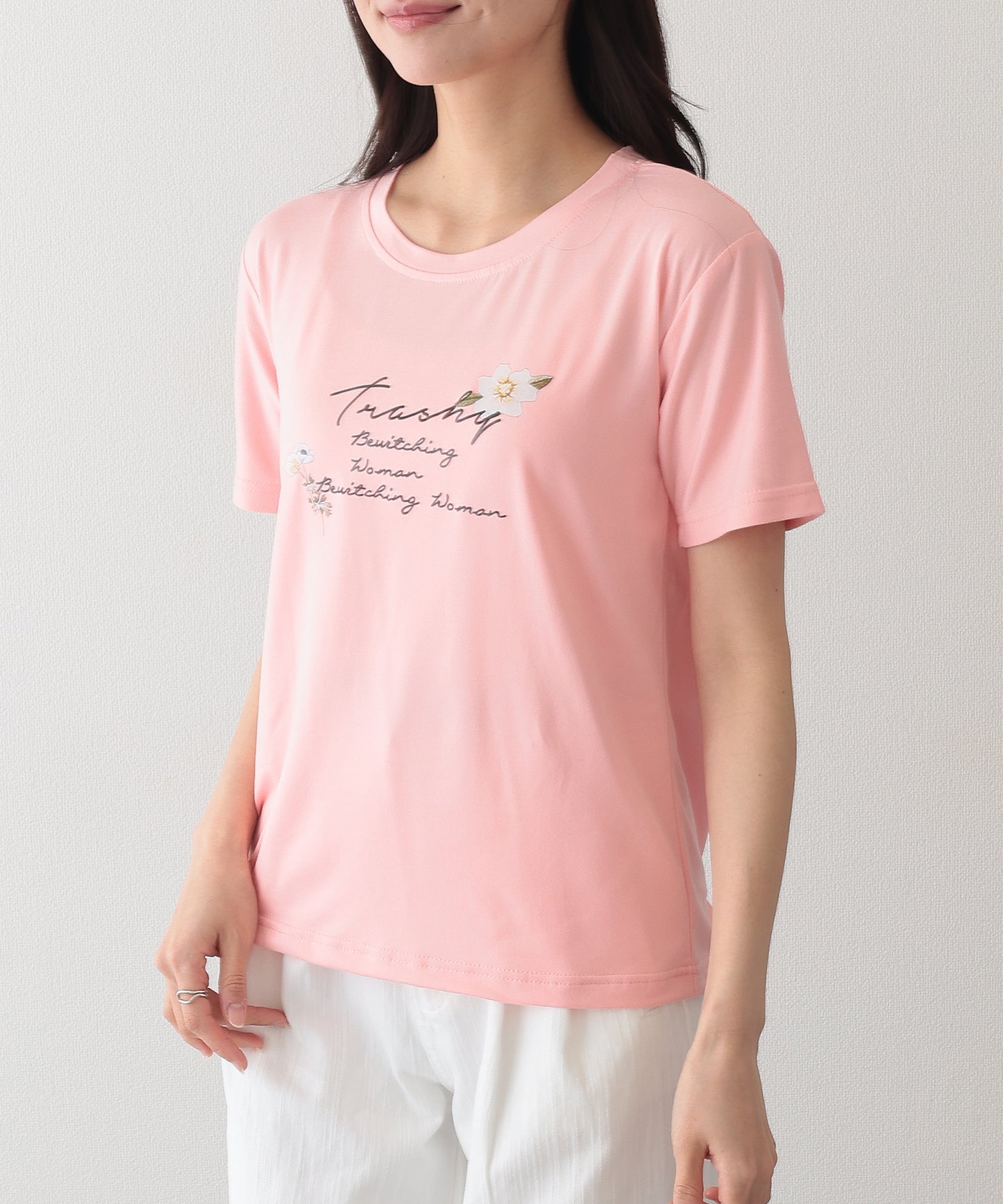 ロゴ フラワー プリント 半袖 Tシャツ