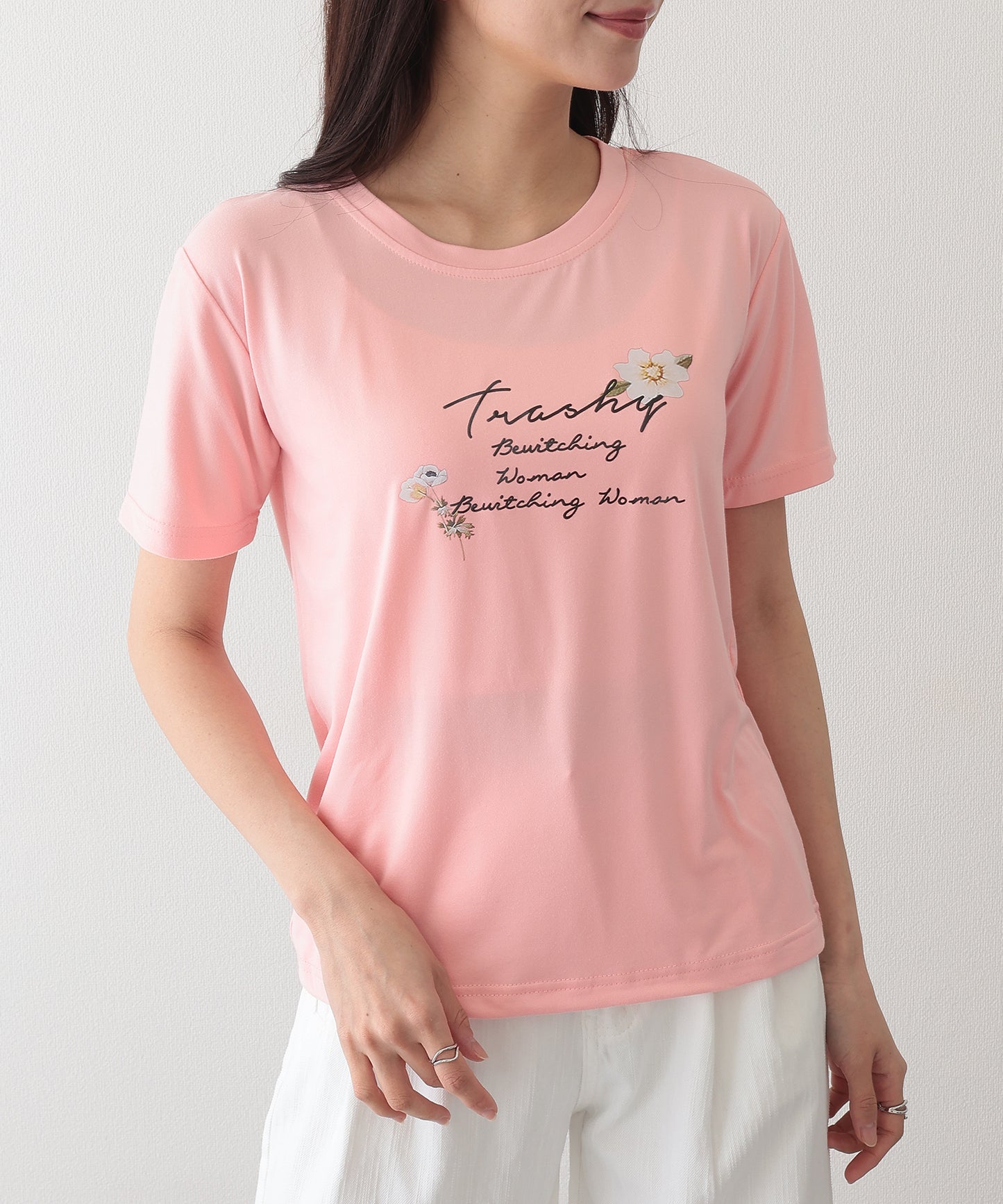 ロゴ フラワー プリント 半袖 Tシャツ