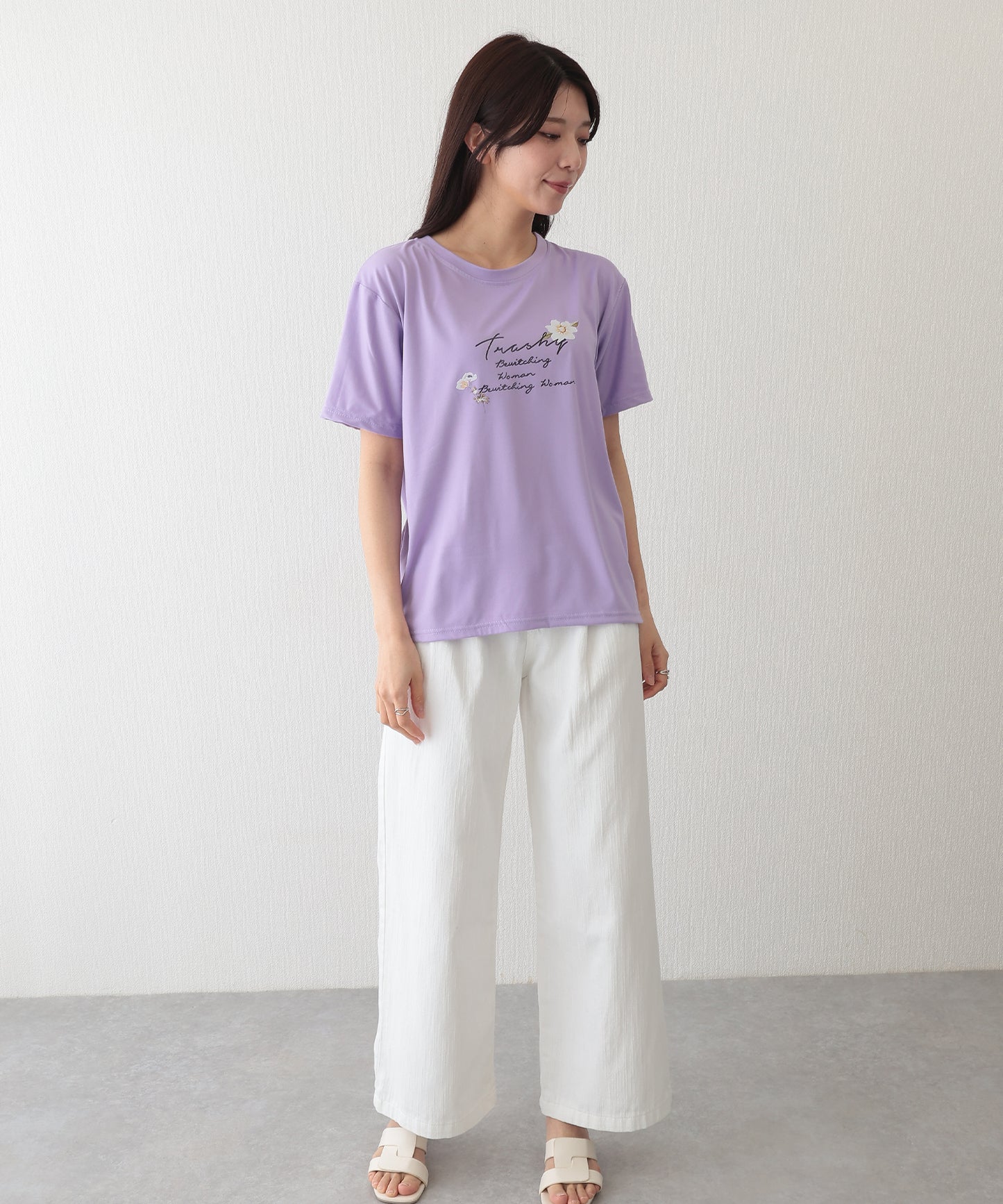 ロゴ フラワー プリント 半袖 Tシャツ