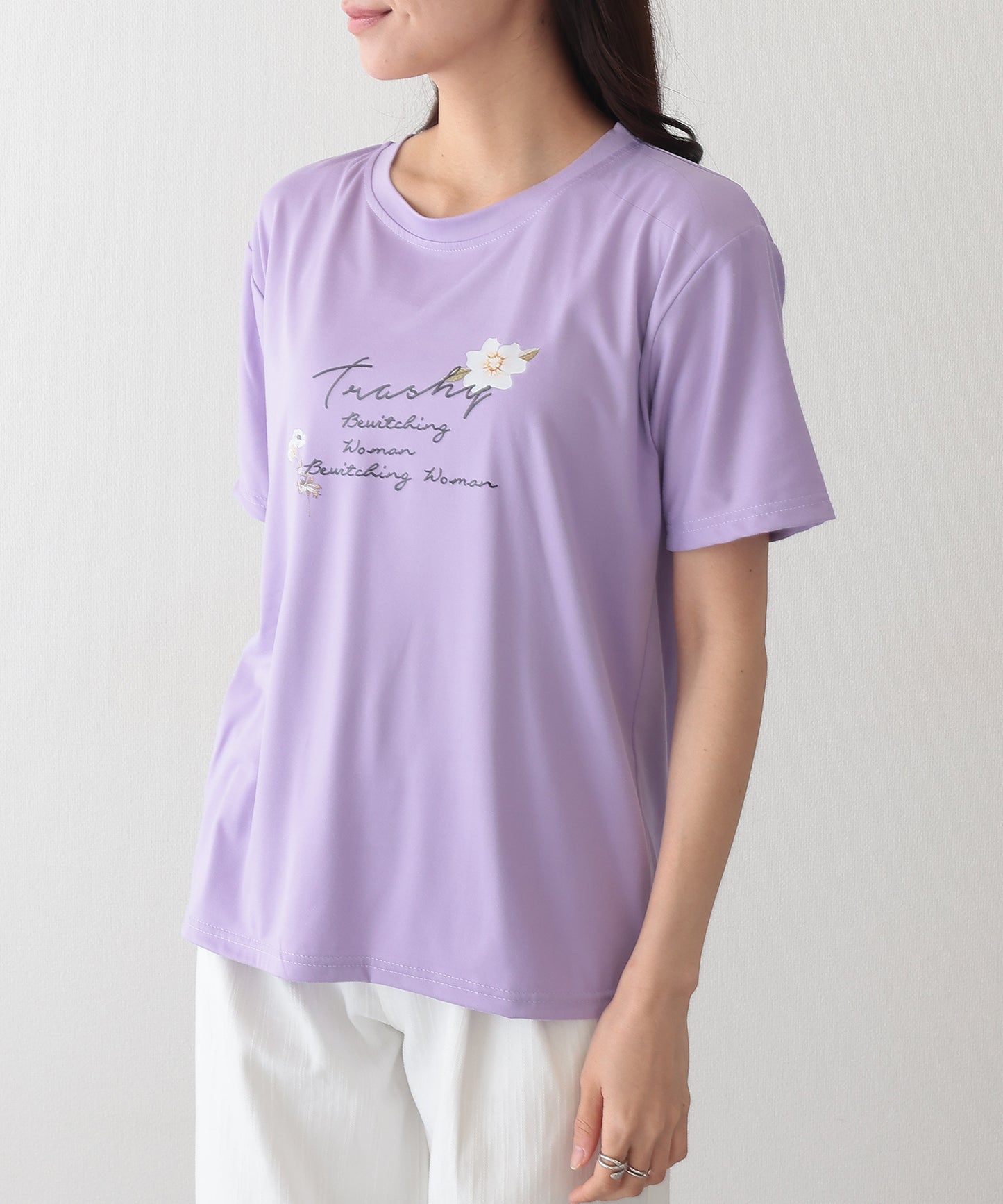 ロゴ フラワー プリント 半袖 Tシャツ