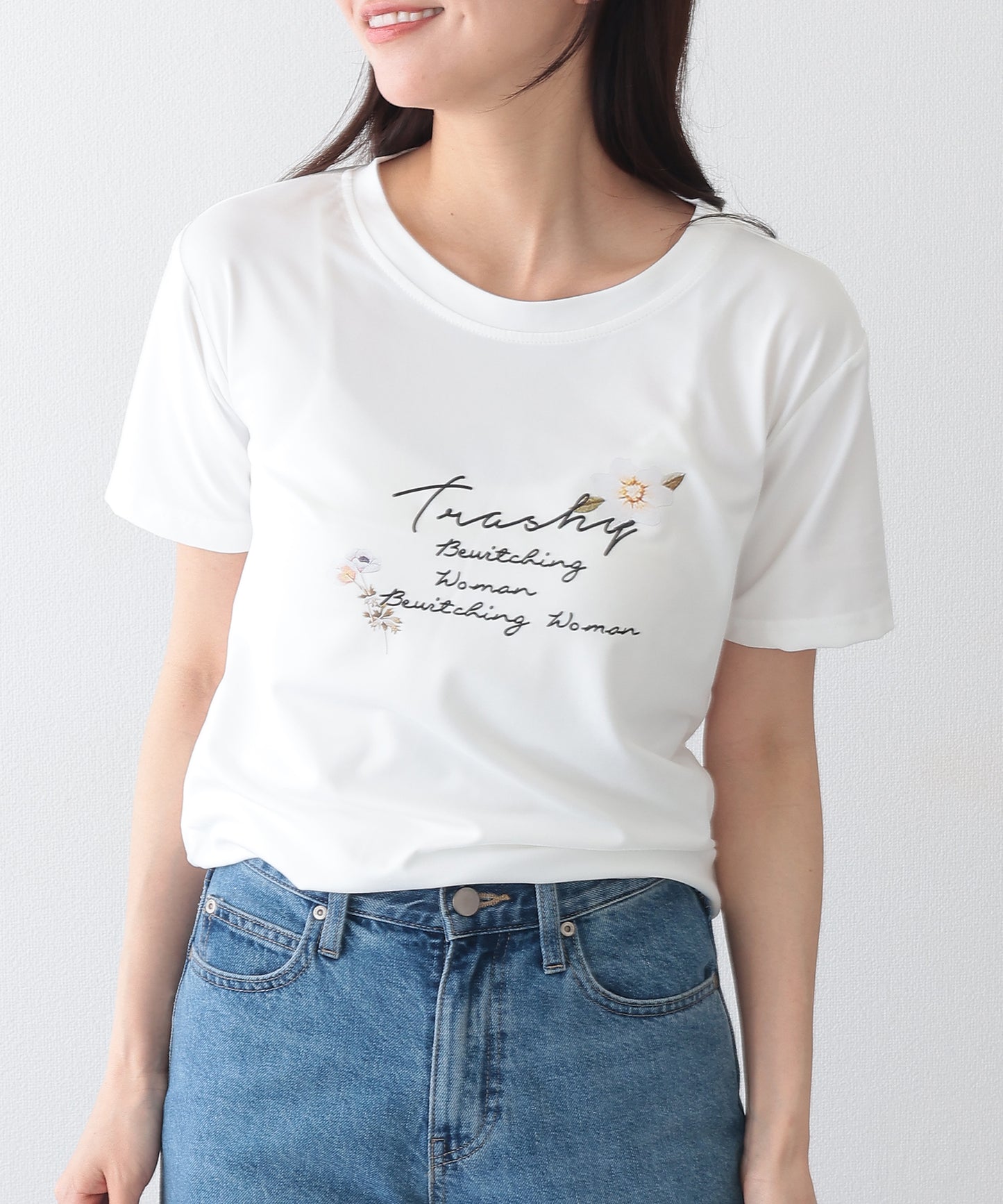 ロゴ フラワー プリント 半袖 Tシャツ