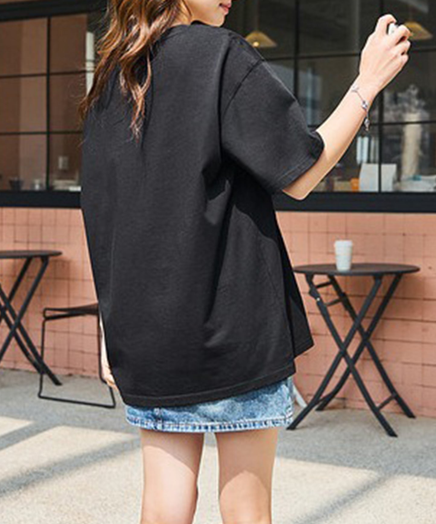 ロゴ ハート プリント クルーネック Tシャツ