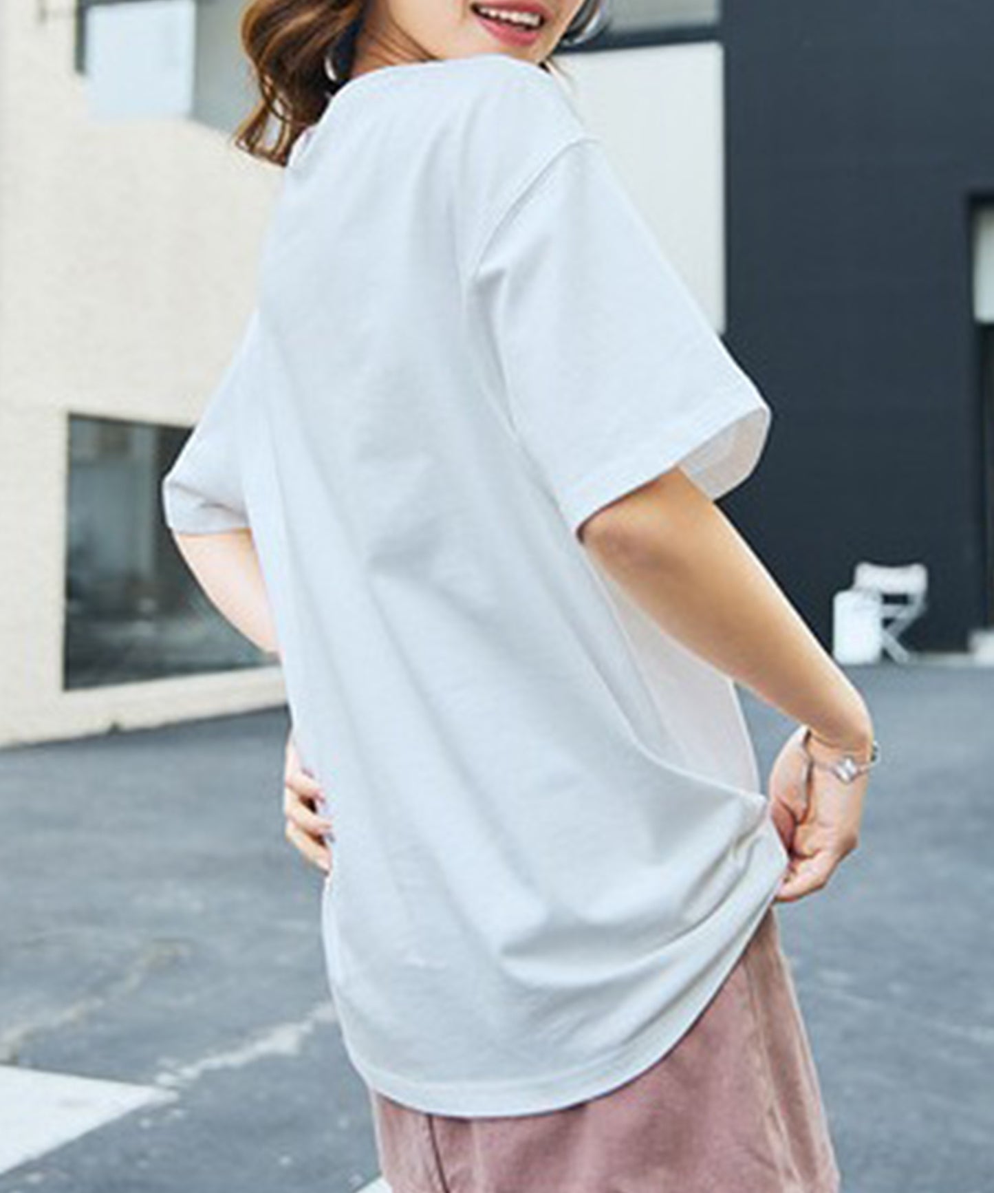 ロゴ ハート プリント クルーネック Tシャツ
