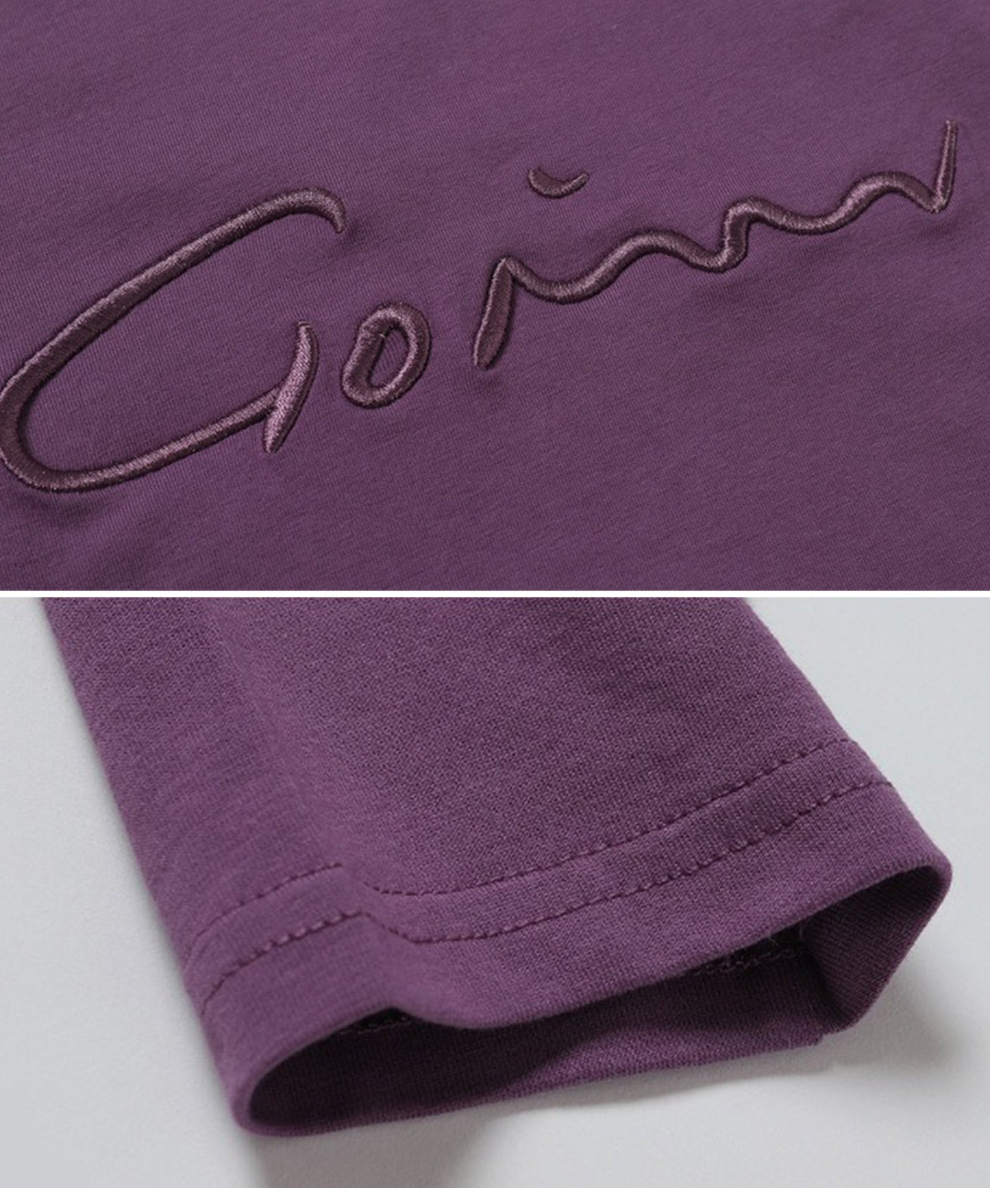 ロゴ 刺繍 クルーネック 半袖 Tシャツ