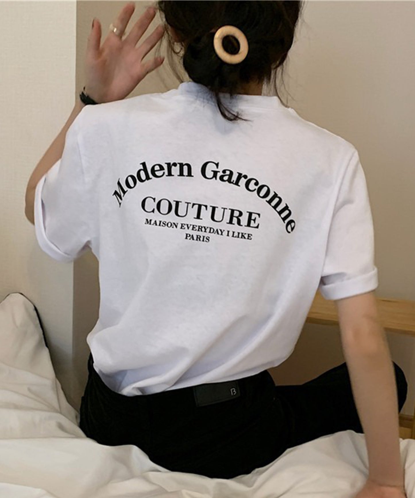 配色 ロゴ プリント クルーネック Tシャツ