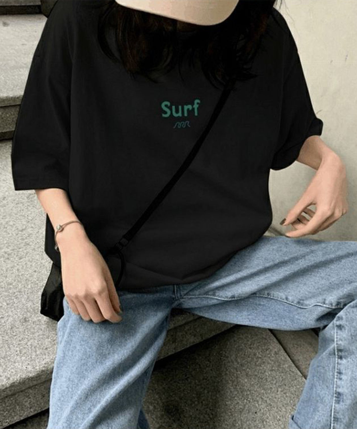 配色 ロゴ オーバーサイズ 半袖 Tシャツ