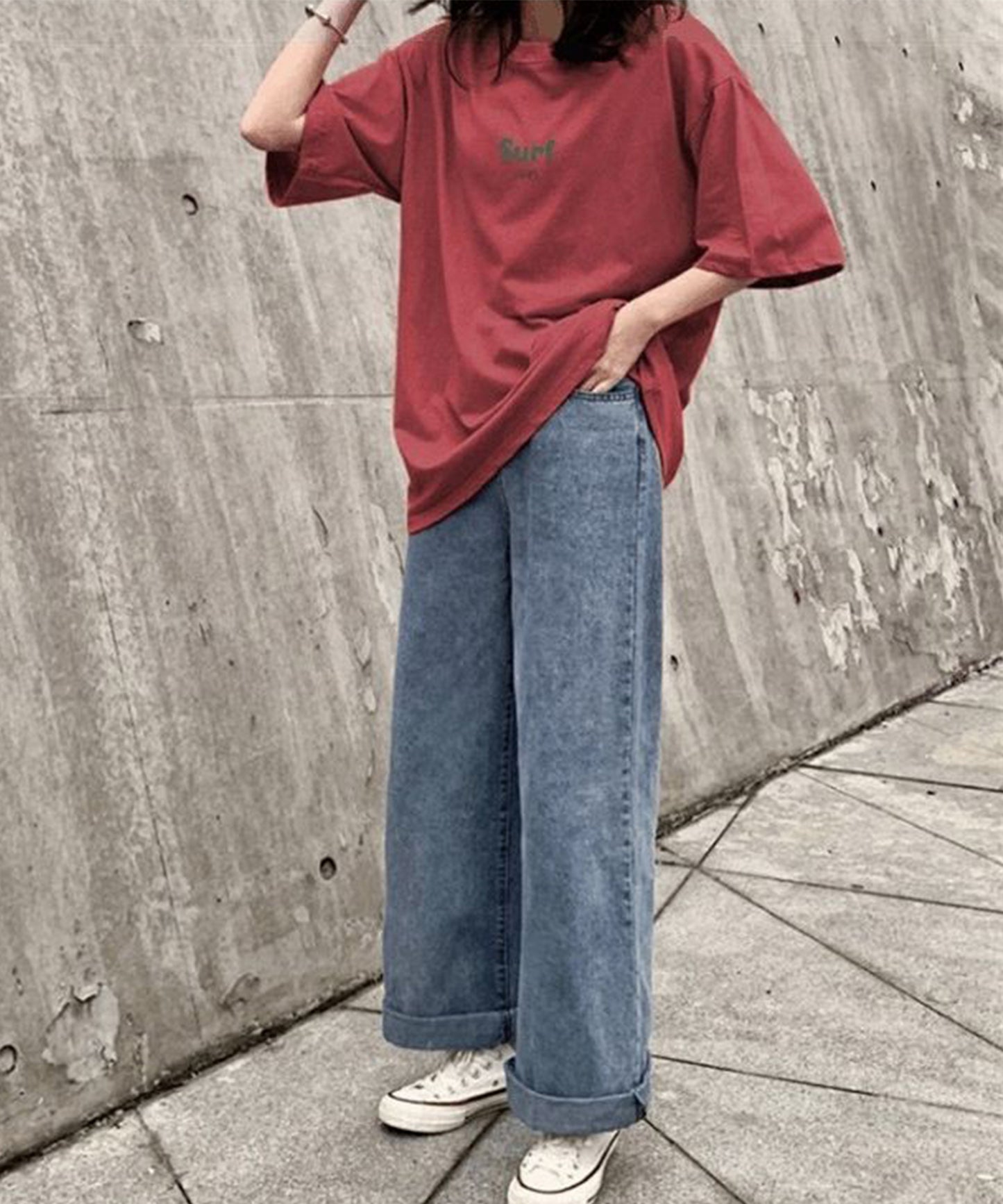 配色 ロゴ オーバーサイズ 半袖 Tシャツ