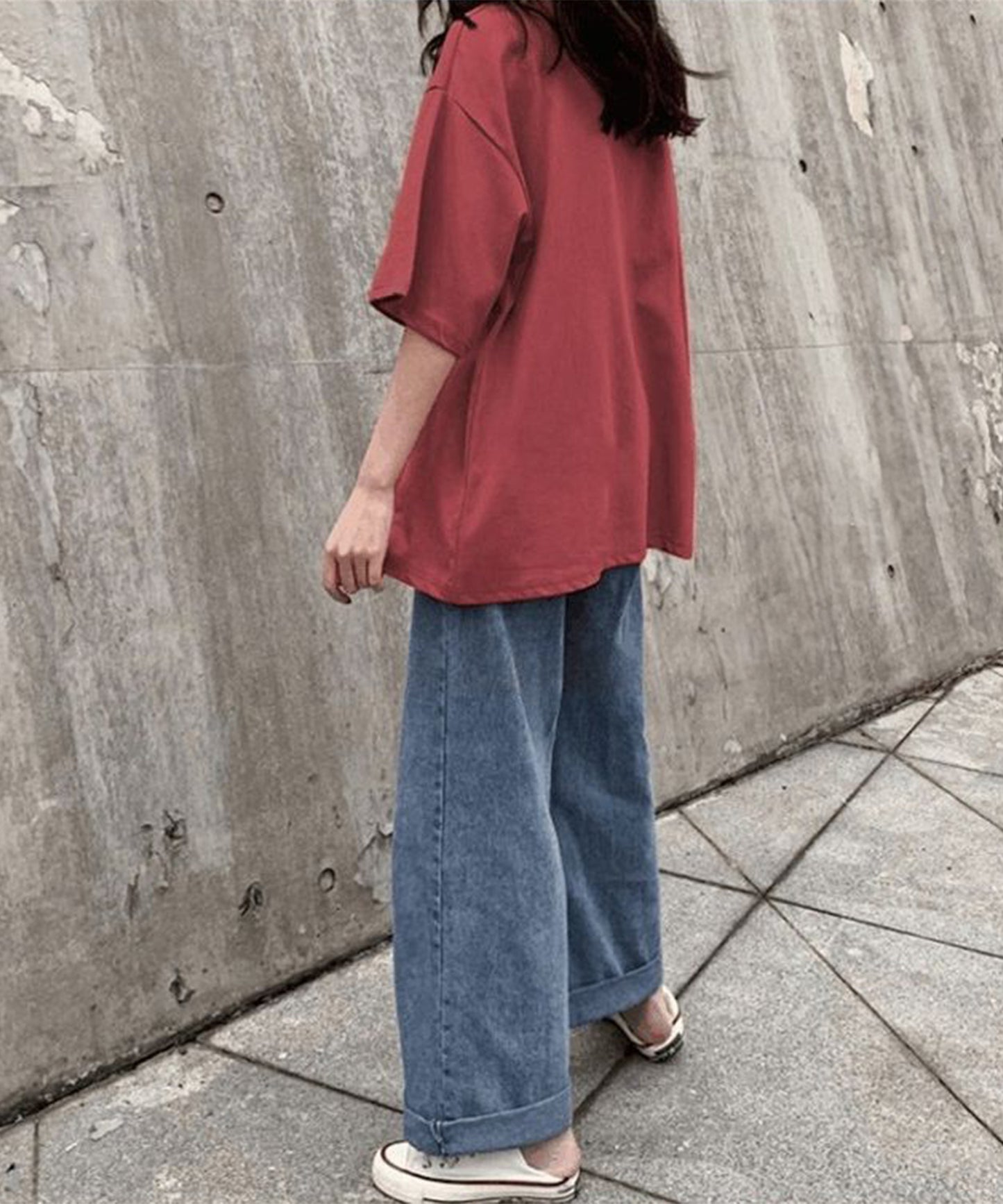 配色 ロゴ オーバーサイズ 半袖 Tシャツ