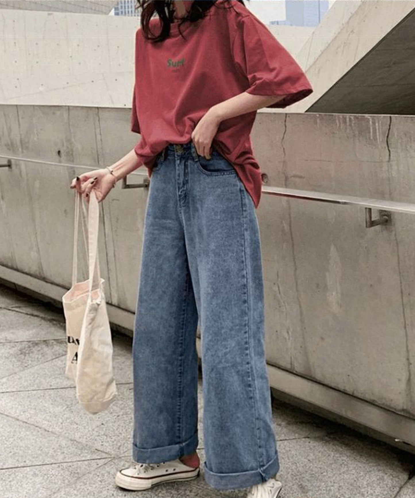 配色 ロゴ オーバーサイズ 半袖 Tシャツ