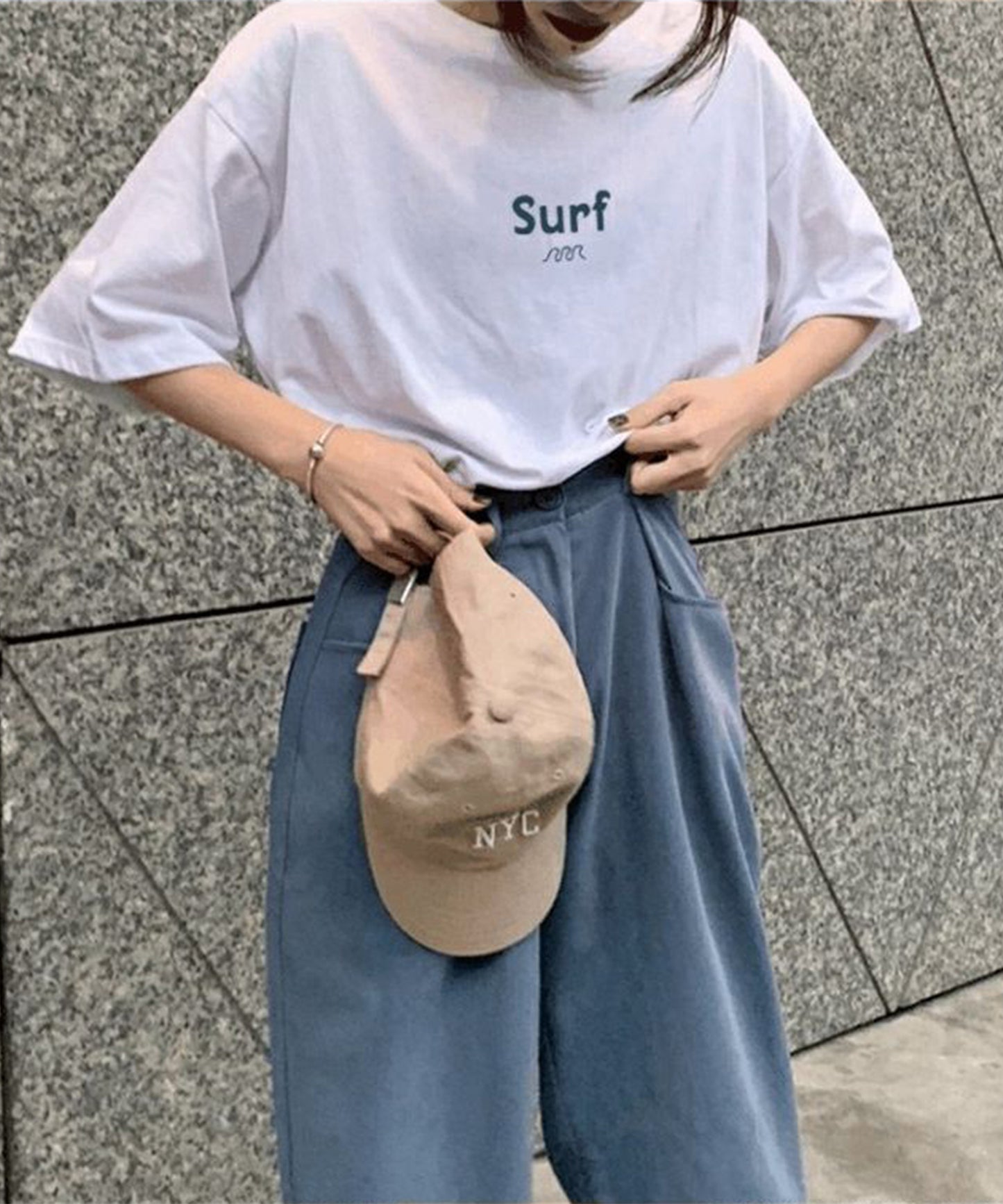 配色 ロゴ オーバーサイズ 半袖 Tシャツ
