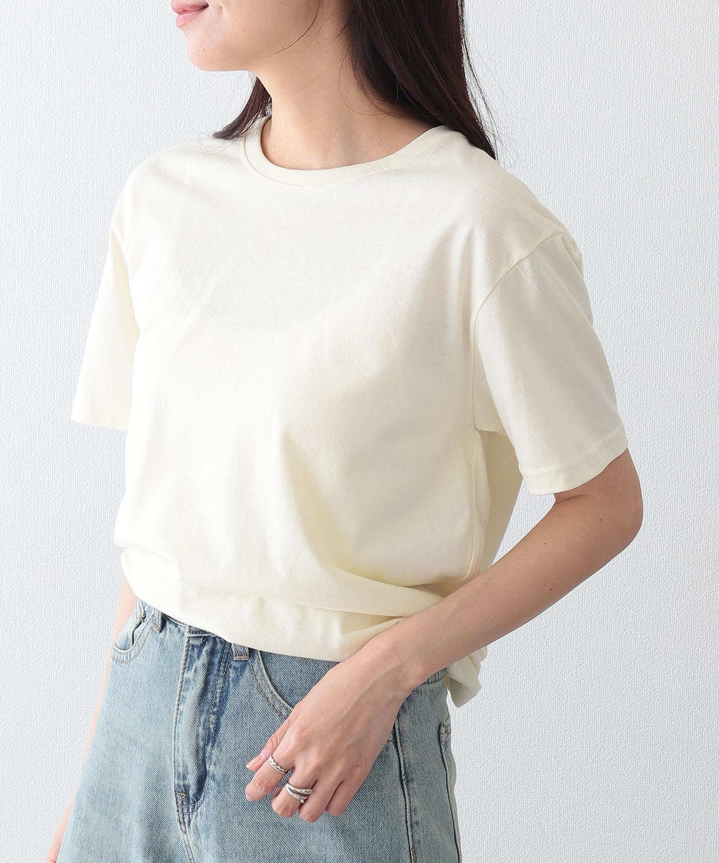 ベーシック 無地 クルーネック 半袖 Tシャツ