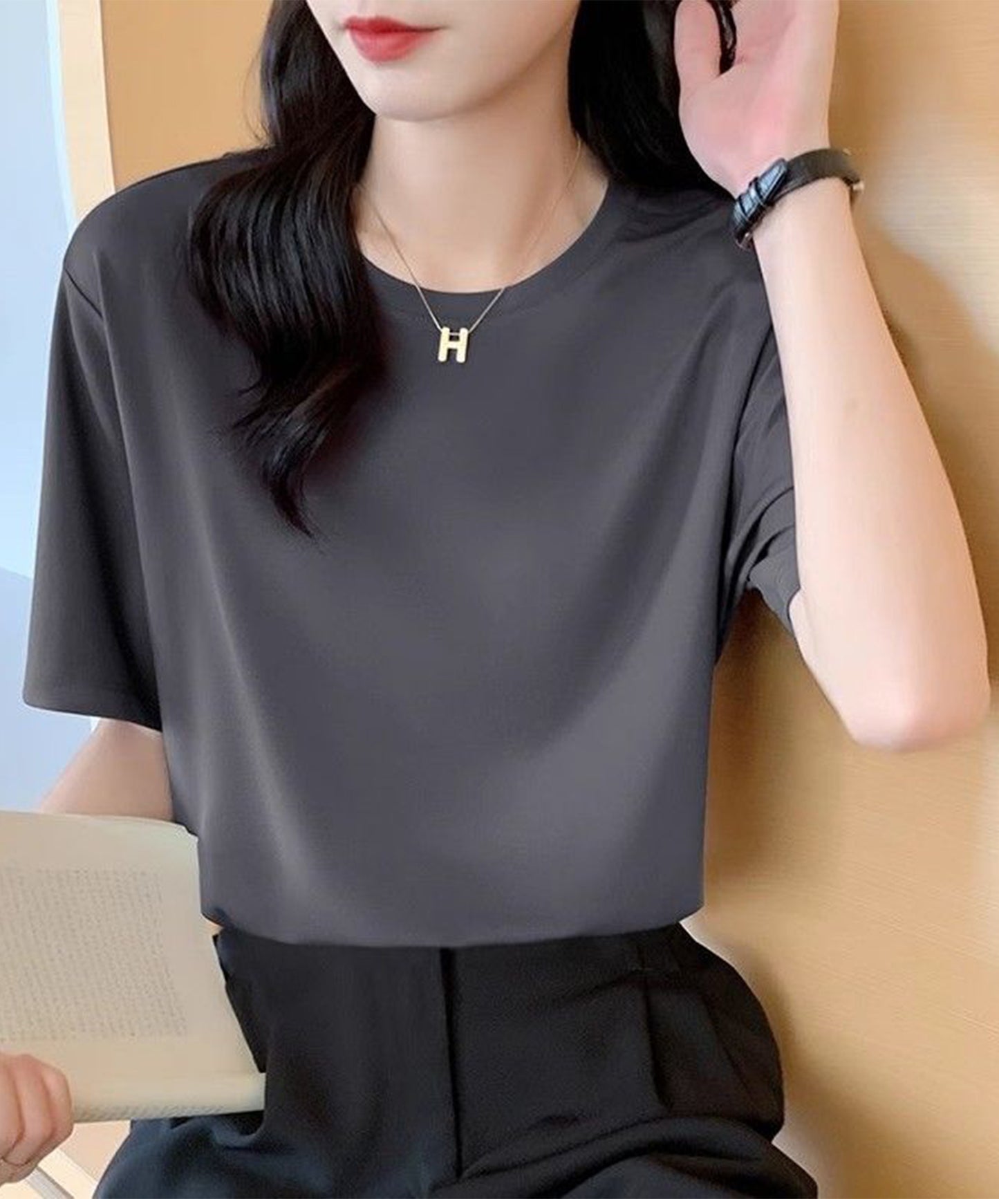 ベーシック 無地 クルーネック 半袖 Tシャツ