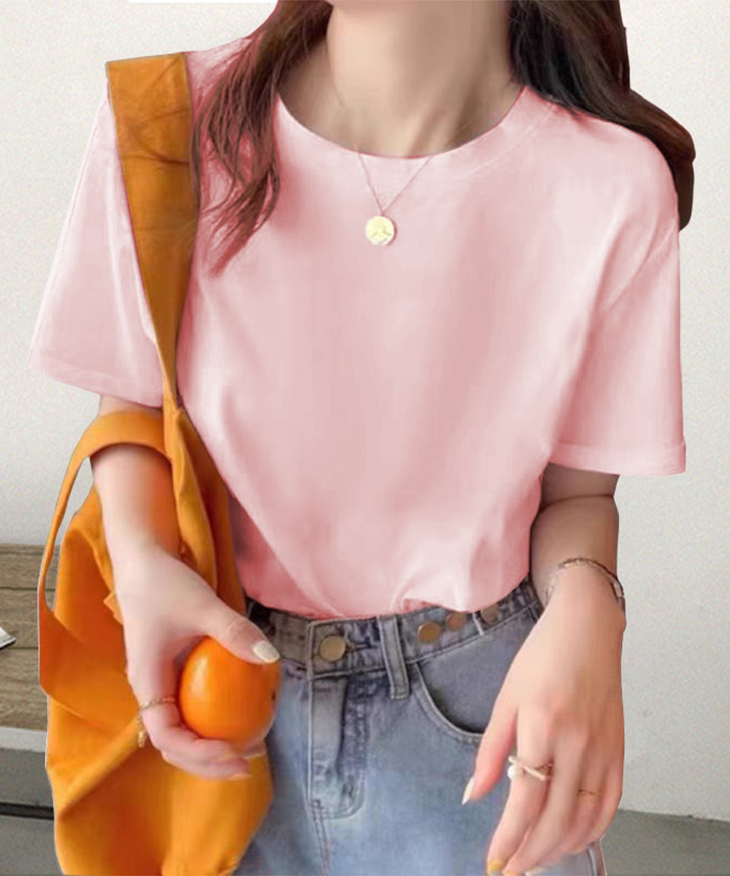 ベーシック 無地 クルーネック 半袖 Tシャツ