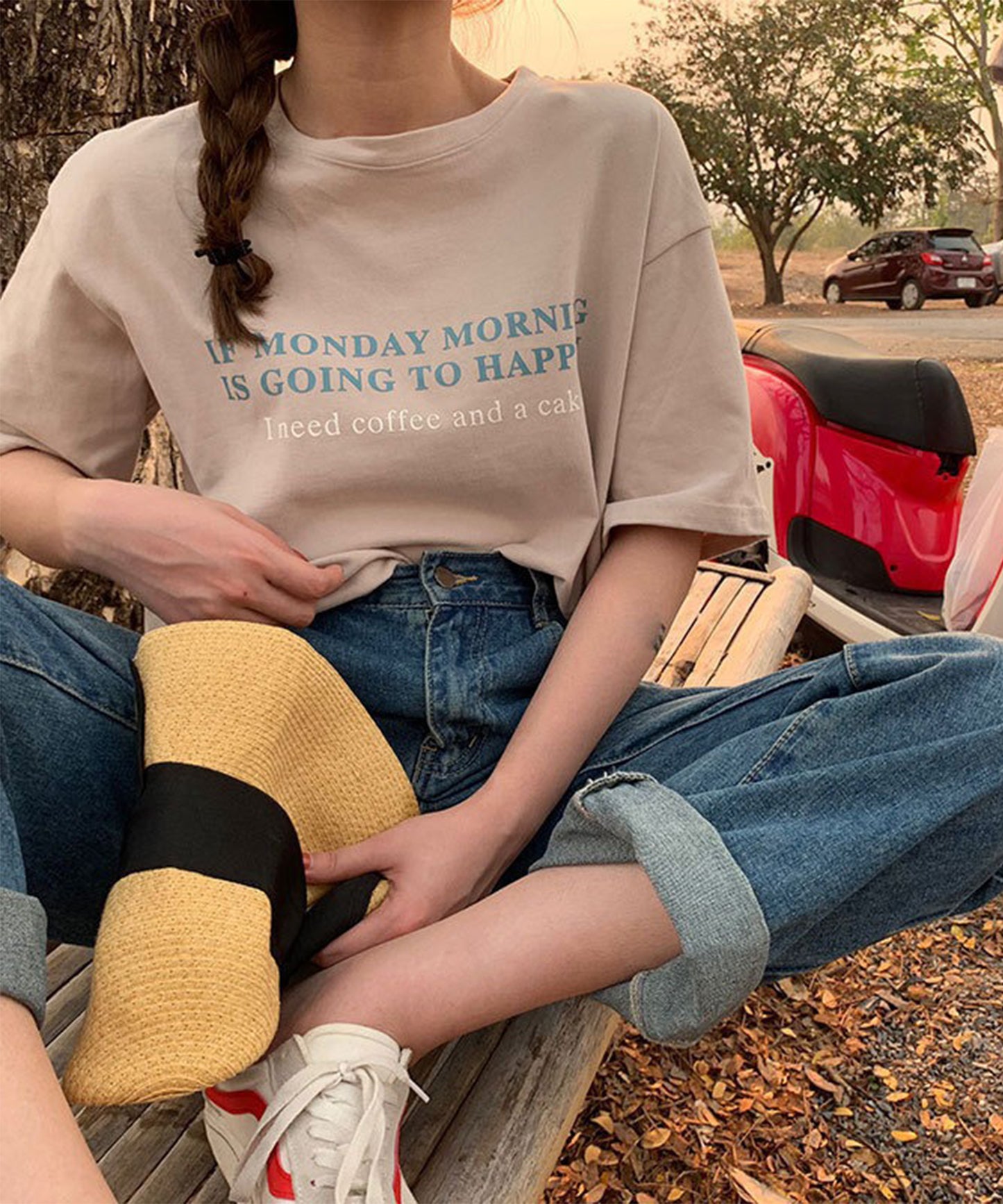 配色 ロゴプリント クルーネック 半袖 Tシャツ